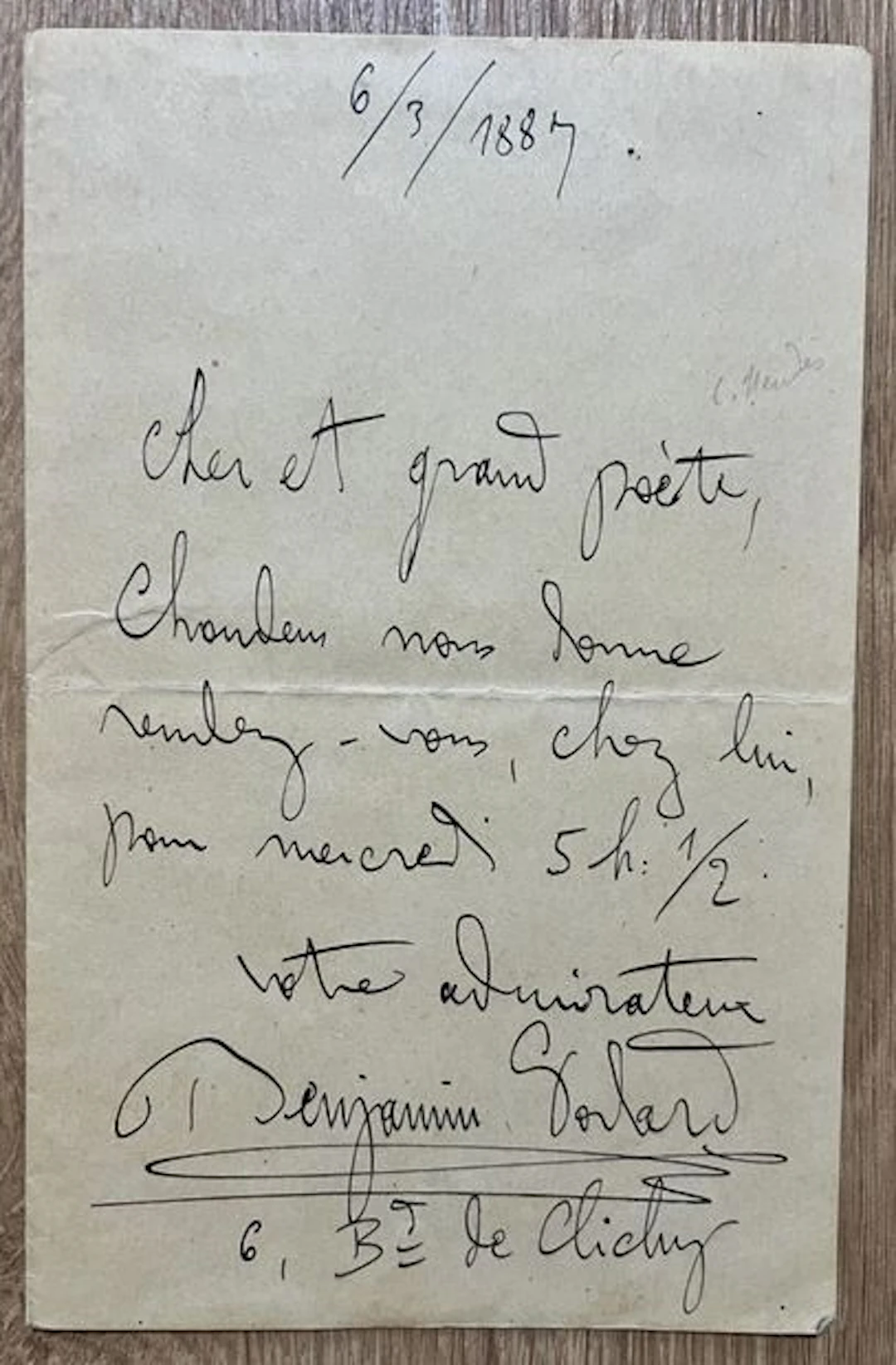 GODARD (Benjamin) (1849-1895), compositeur, violoniste et ch - Lot 180