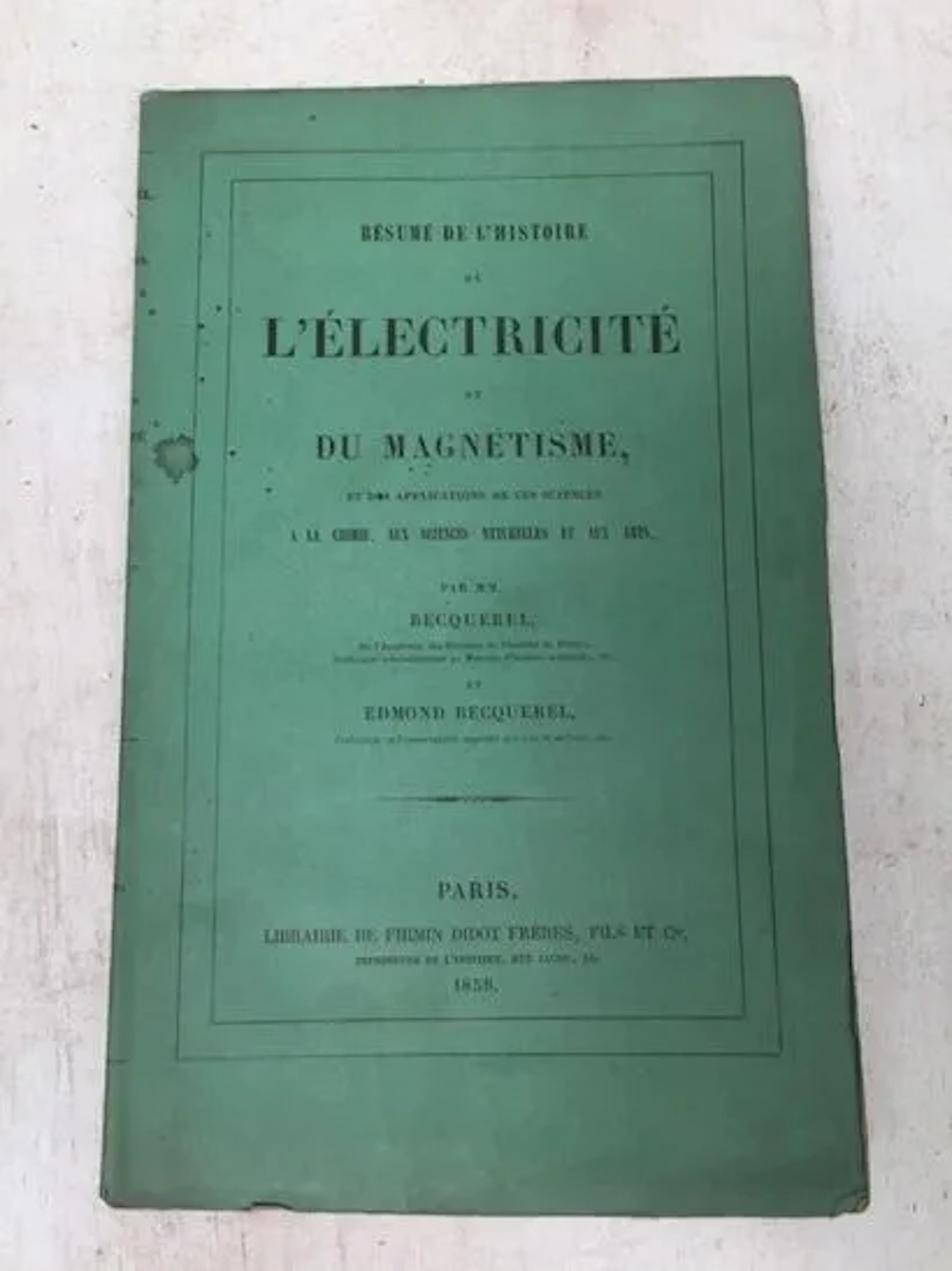 BECQUEREL (Antoine-César, known as Edmond, with Antoine-Césa - Lot 35