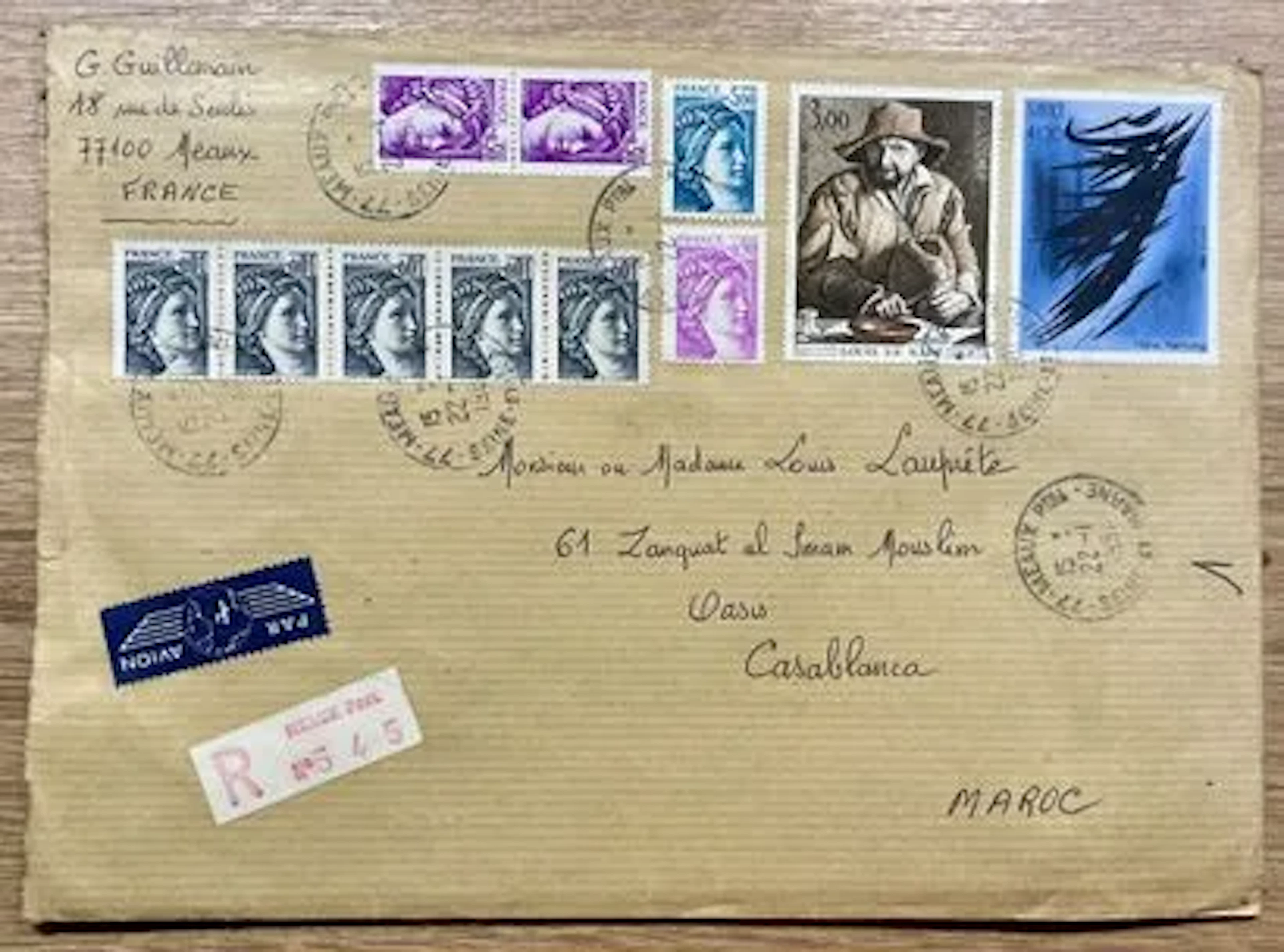 FRANCE - Registered airmail letter to Casablanca, 1981 - Lot 14