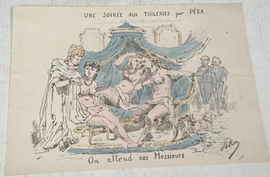 UNE SOIRÉE AUX TUILERIES — AUTRE ÉTAT COLORIÉ - Lot 291