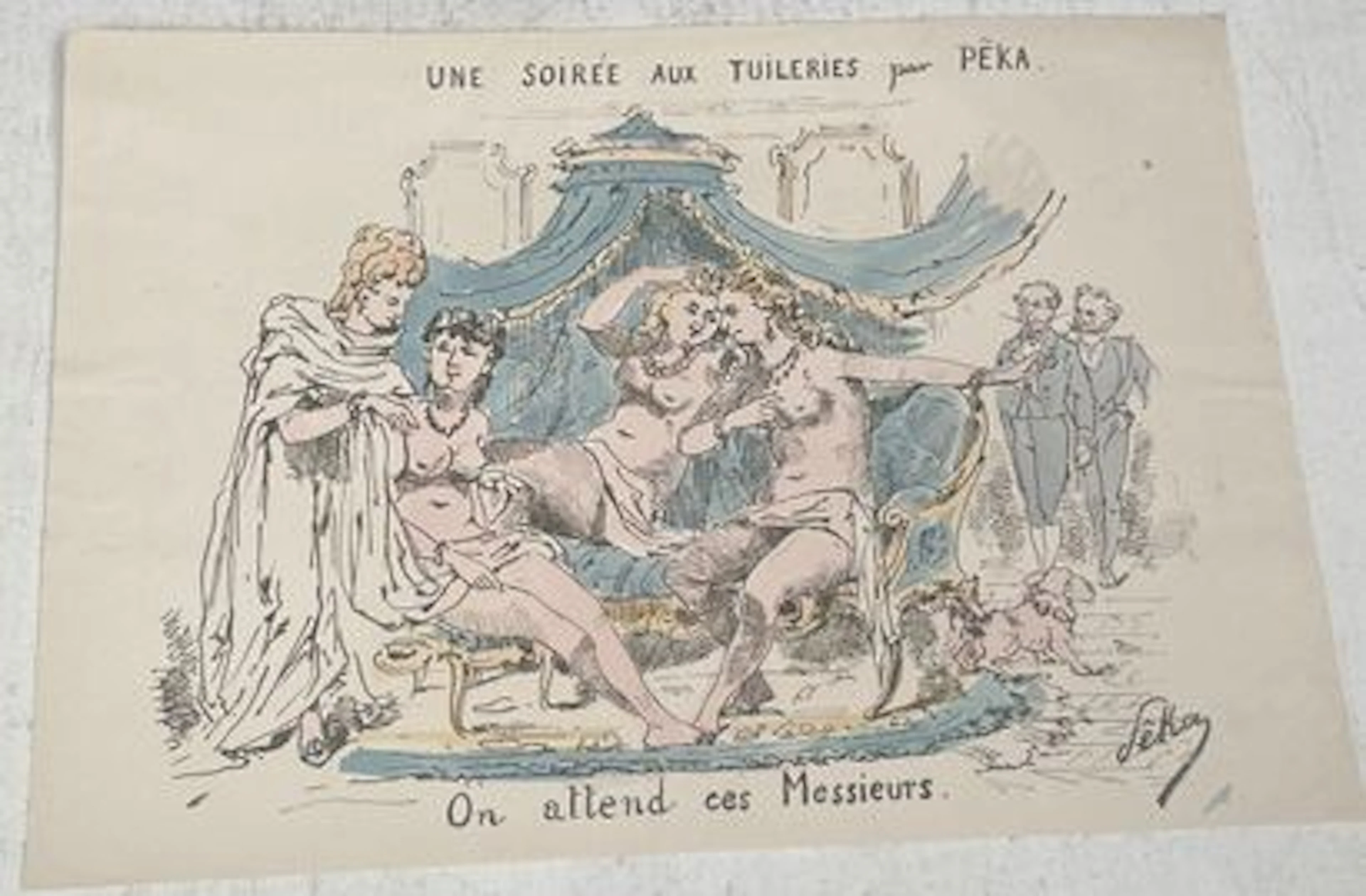 UNE SOIRÉE AUX TUILERIES — AUTRE ÉTAT COLORIÉ - Lot 291