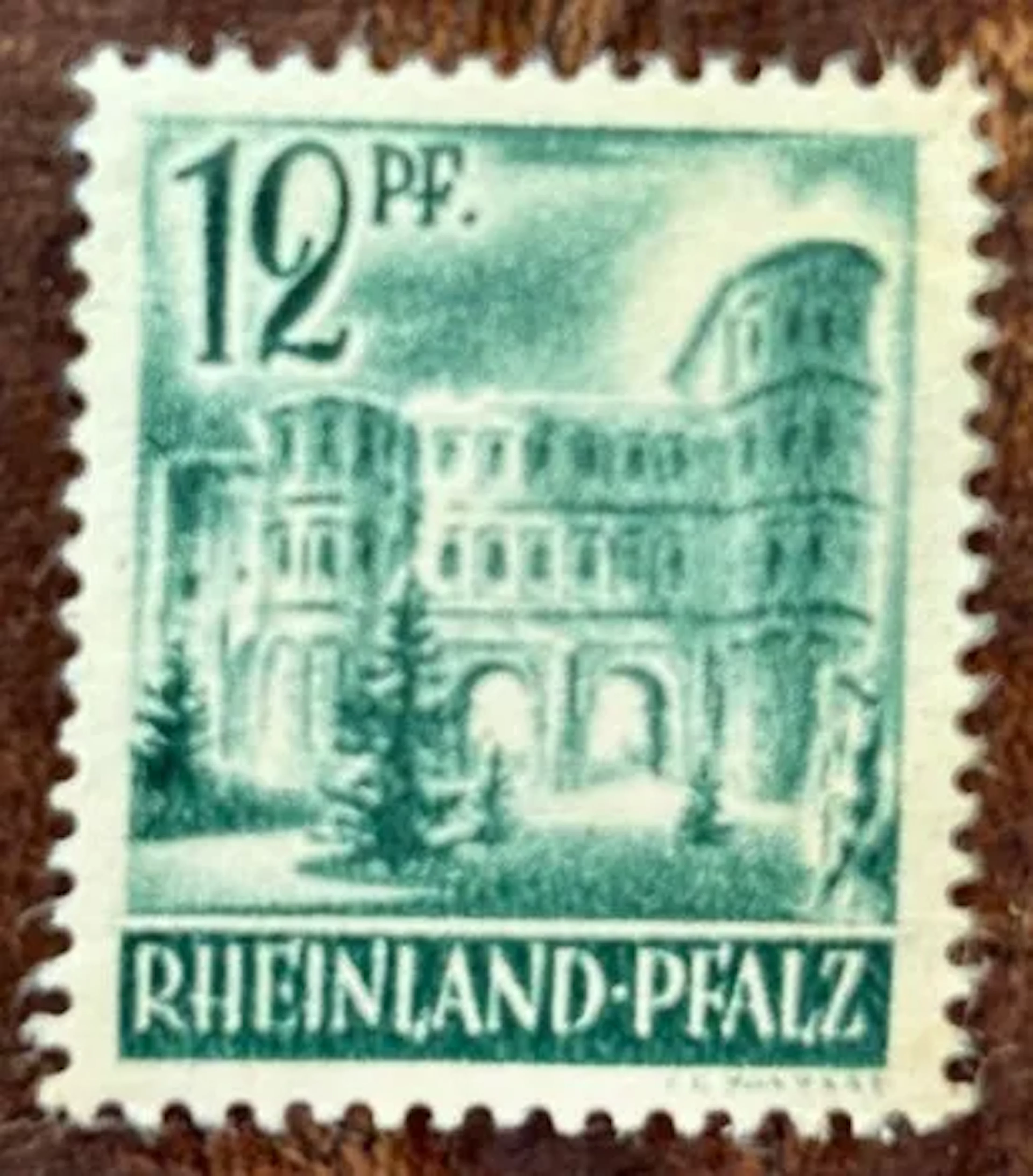 ALLEMAGNE — Zone française, Rhénanie-Palatinat — 12 Pfennig, - Lot 22