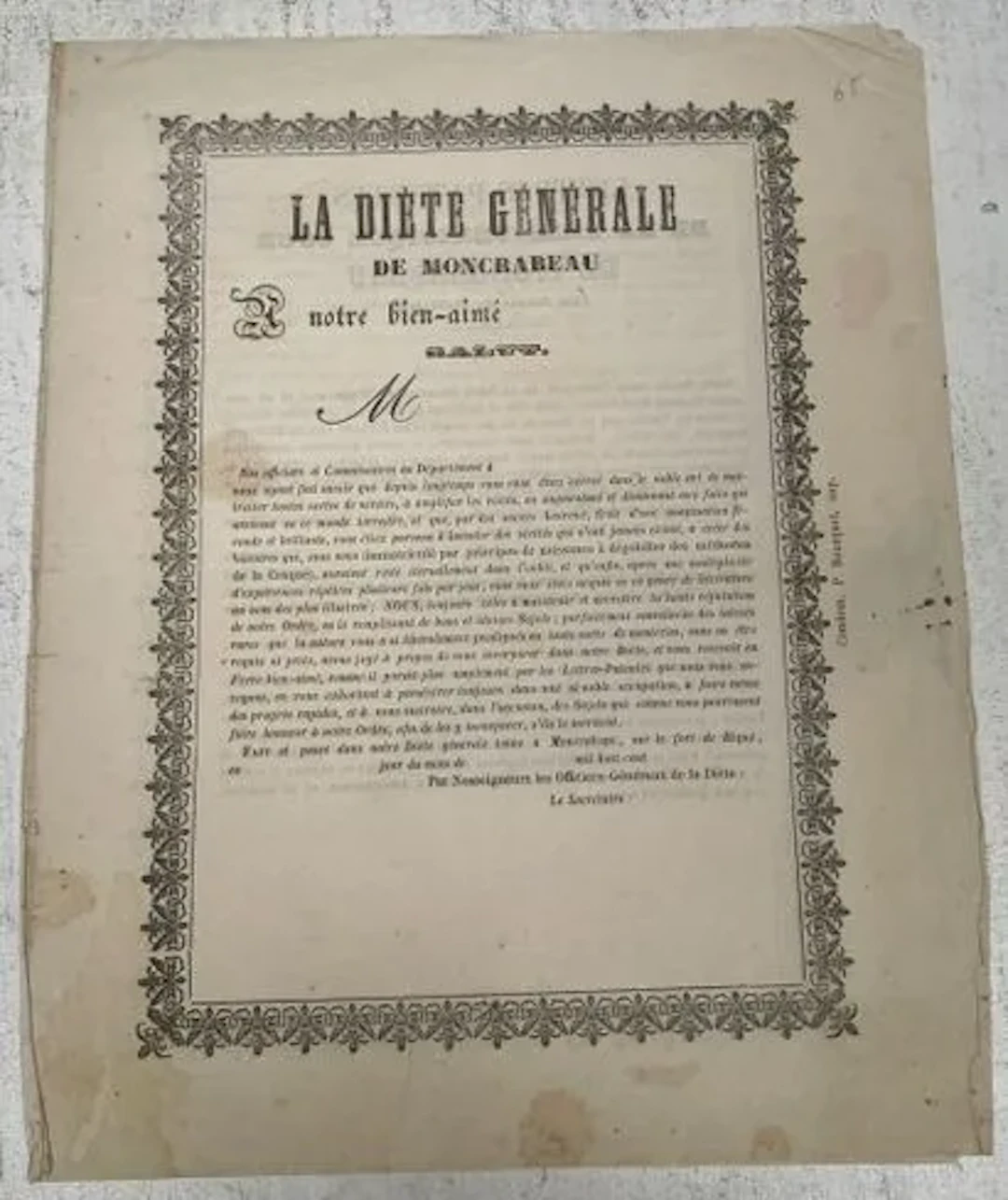 THE GENERAL DIET OF MONCRABEAU - Lot 98