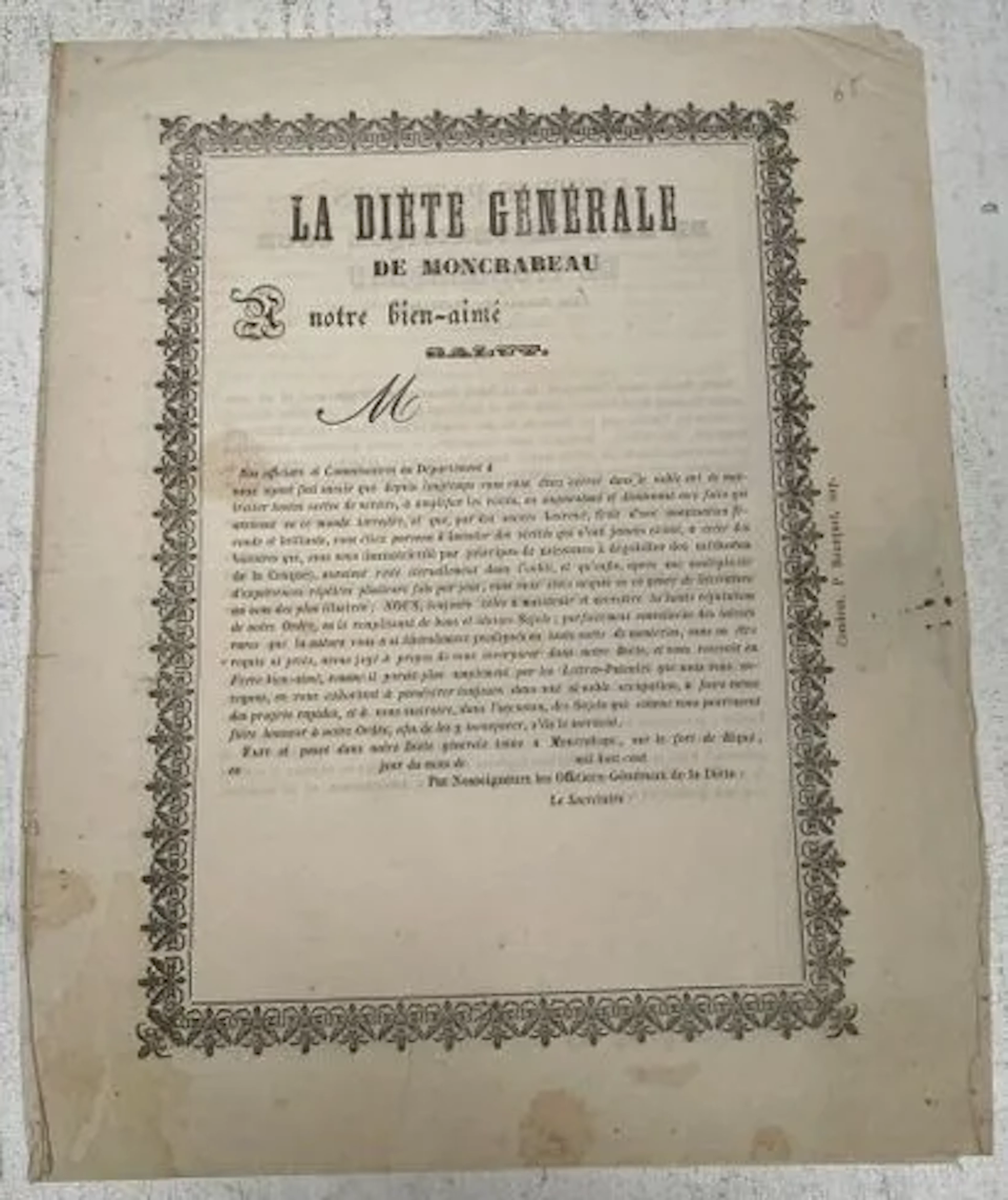 THE GENERAL DIET OF MONCRABEAU - Lot 98