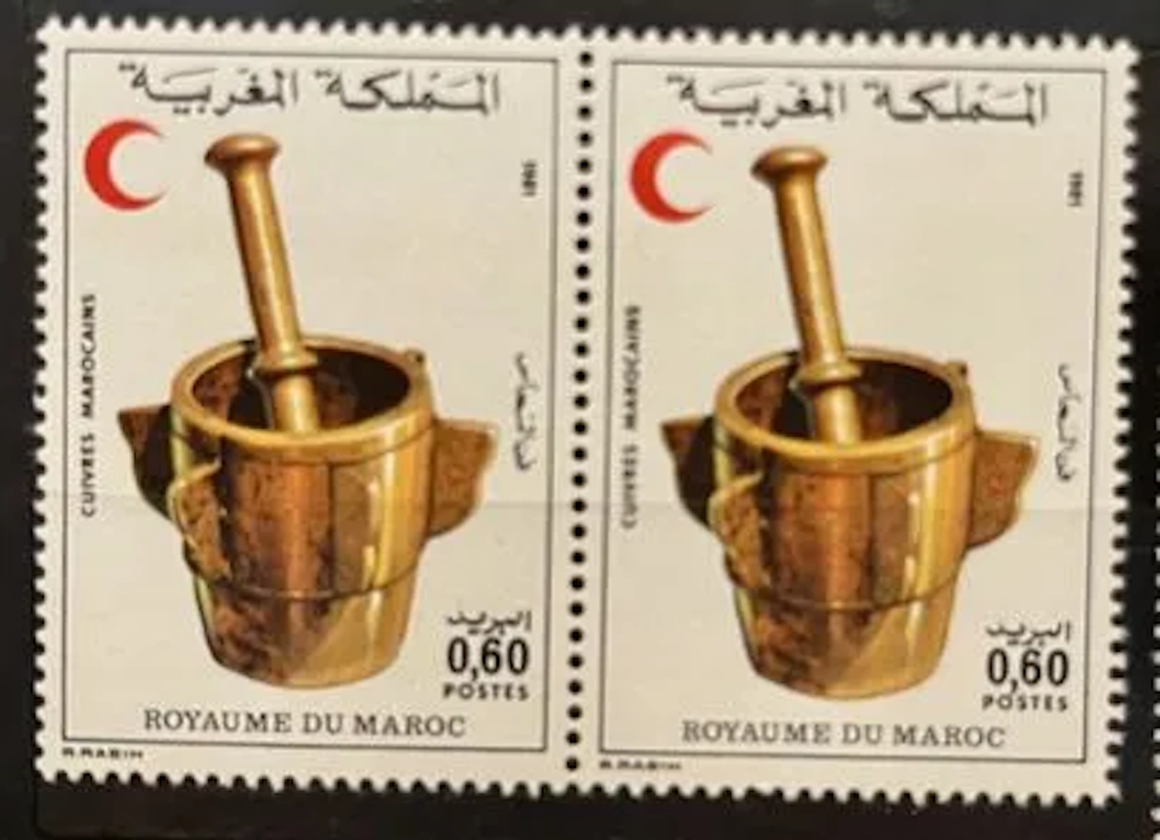 MAROC — OEUVRES MAROCAINES — MORTIER — 0,60 DH — 1981 - Lot 255