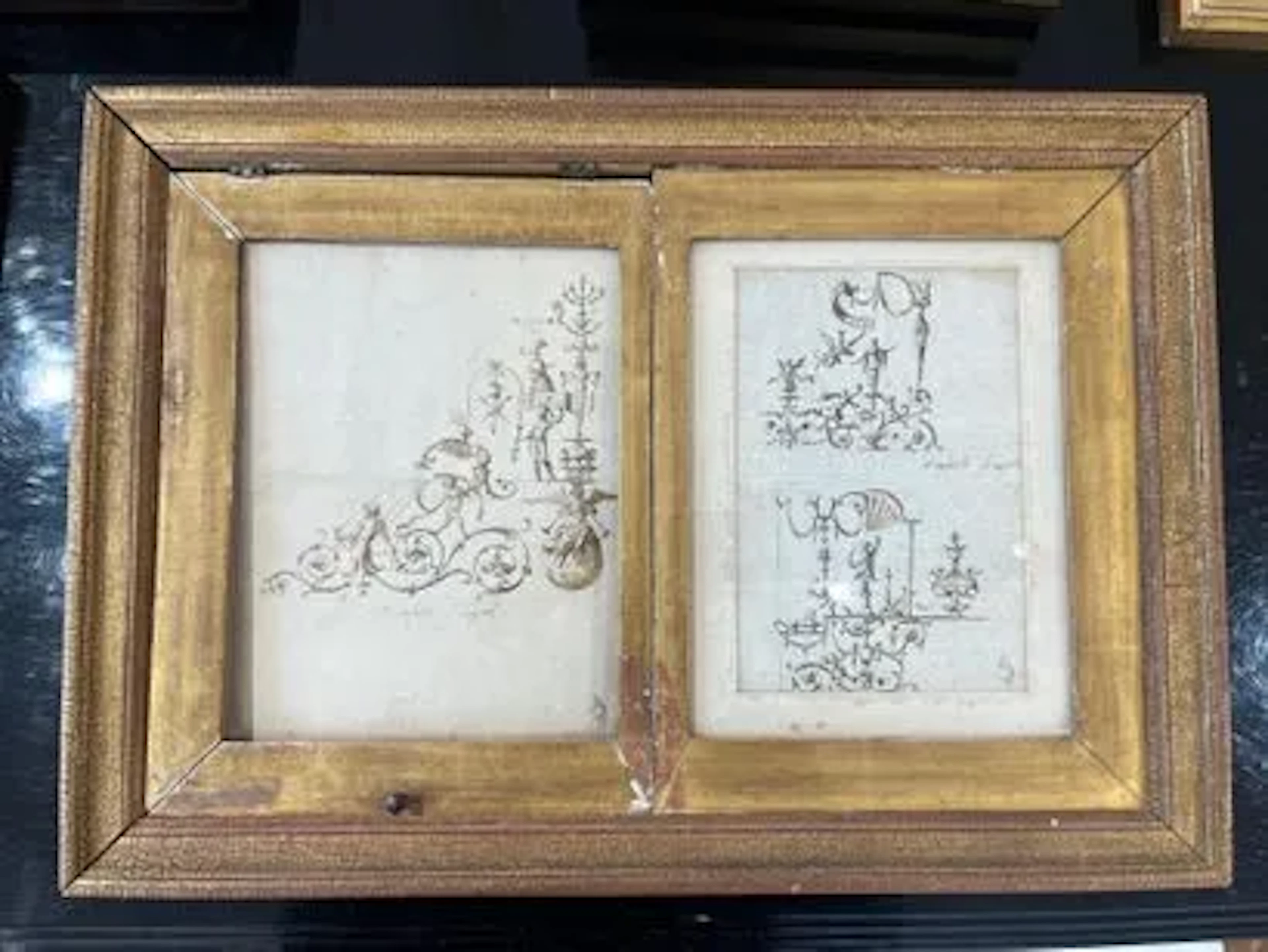 17th CENTURY ITALIAN SCHOOL "Grotesques", Two ink and ink wa - Lot 1