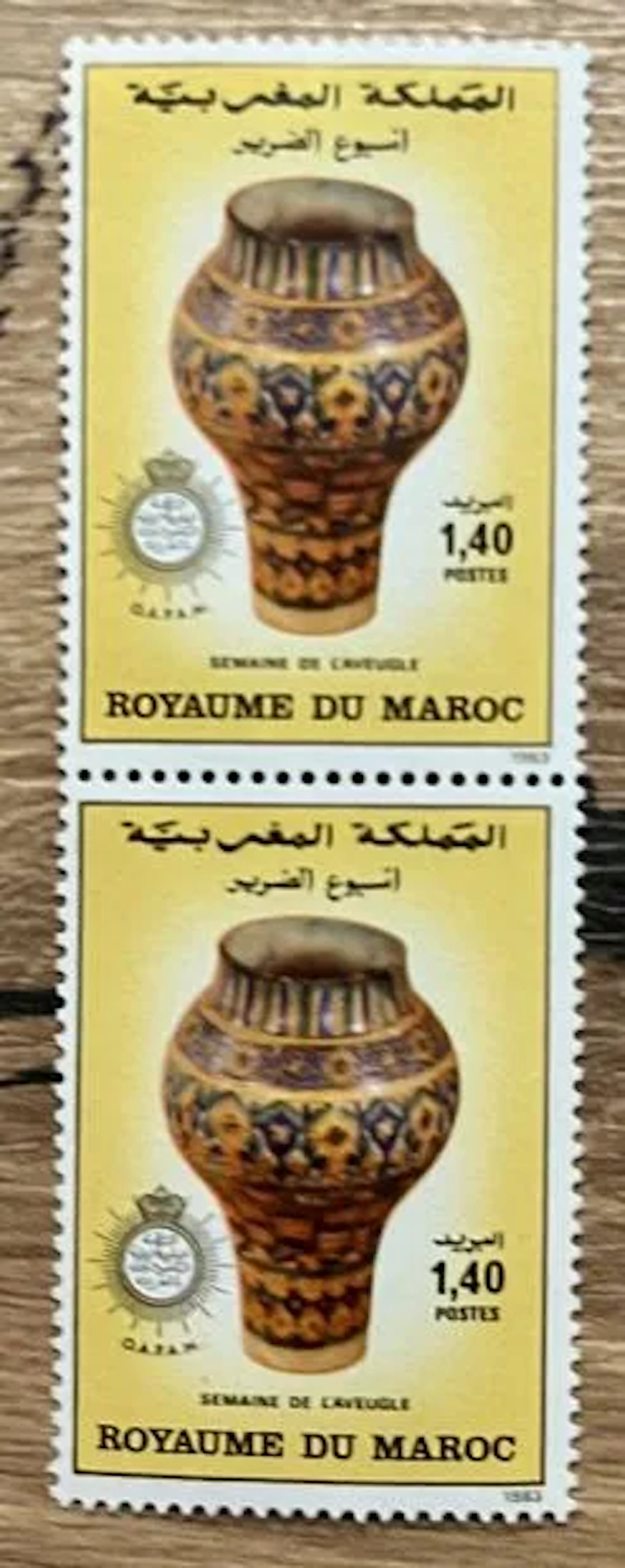 MAROC — SEMAINE DE L'AVEUGLE — CÉRAMIQUE — 1,40 DH - Lot 282