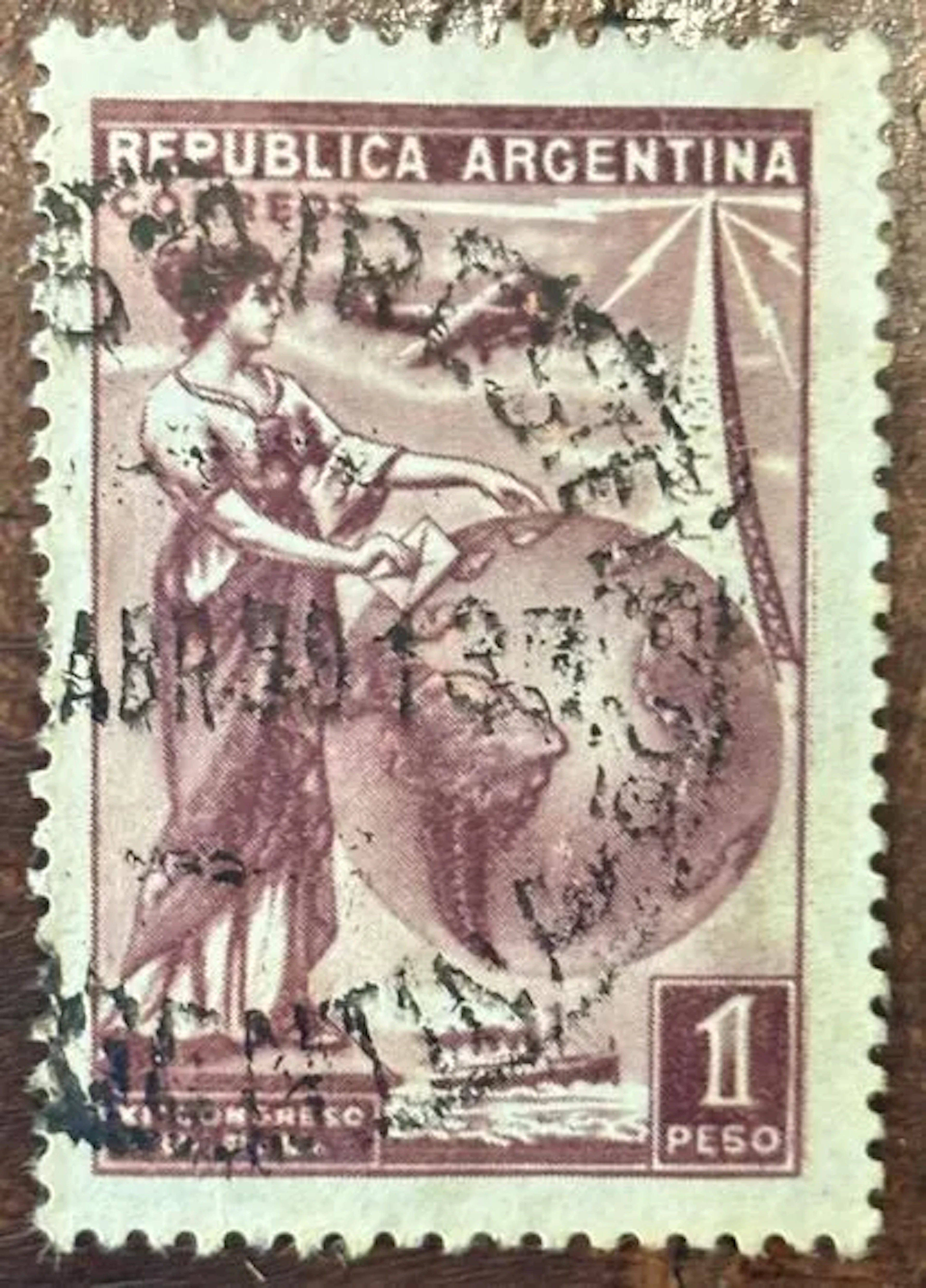 ARGENTINA — 1 peso — allegory and globe - Lot 28