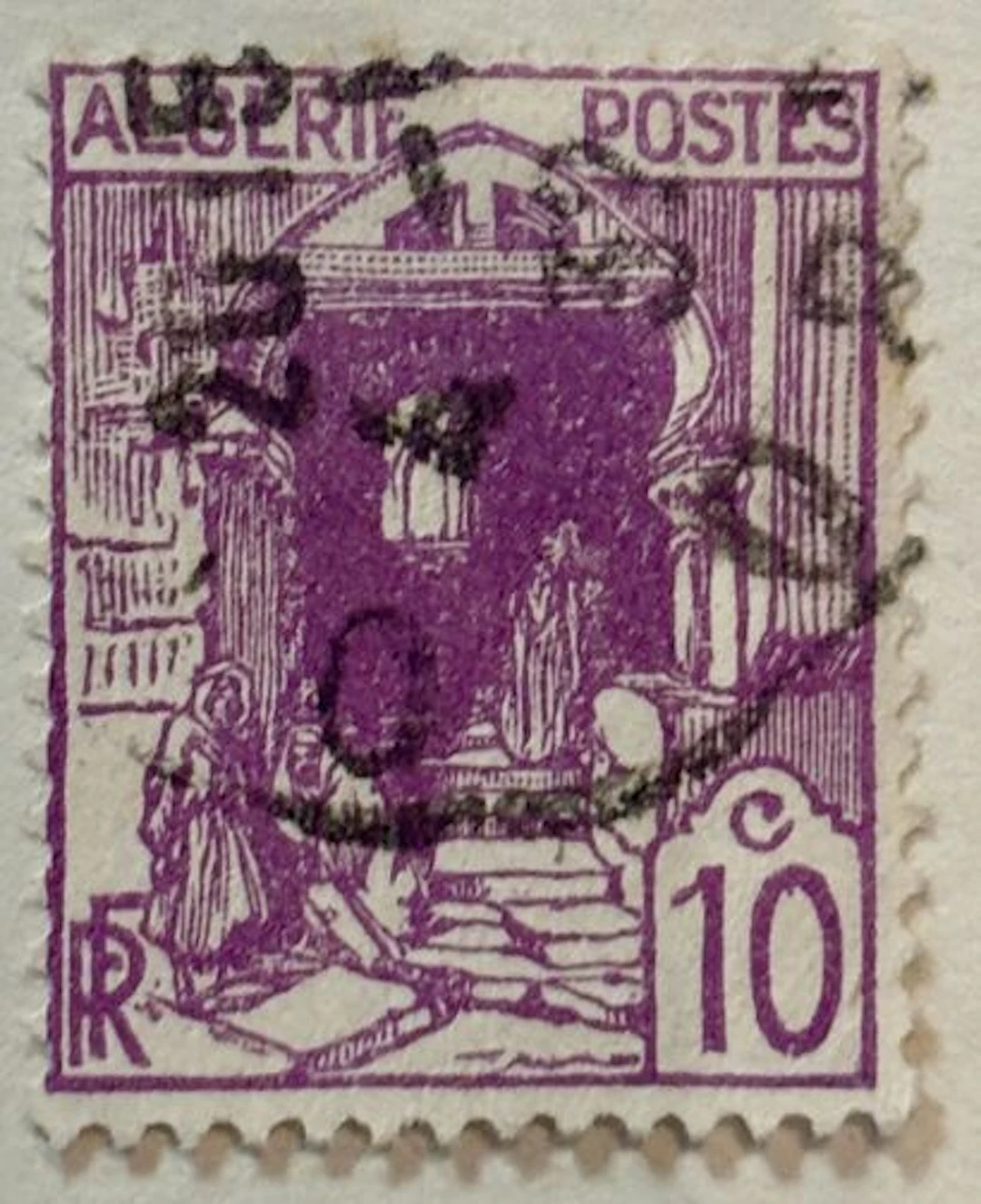 ALGERIA — 10 c. purple, Moorish entrance - Lot 7