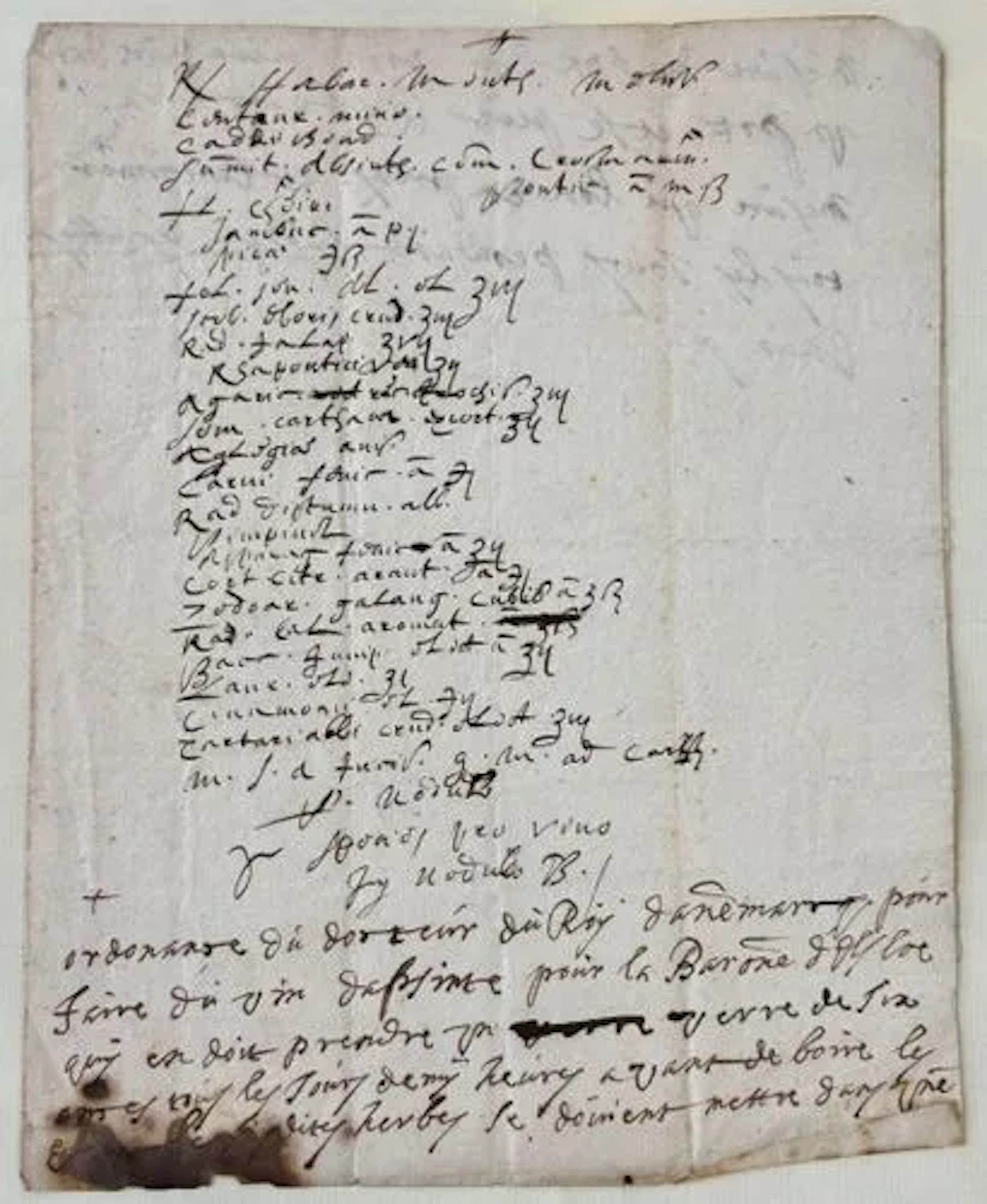 DENMARK. — HANDWRITTEN MEDICAL PRESCRIPTION BY THE KING OF D - Lot 99