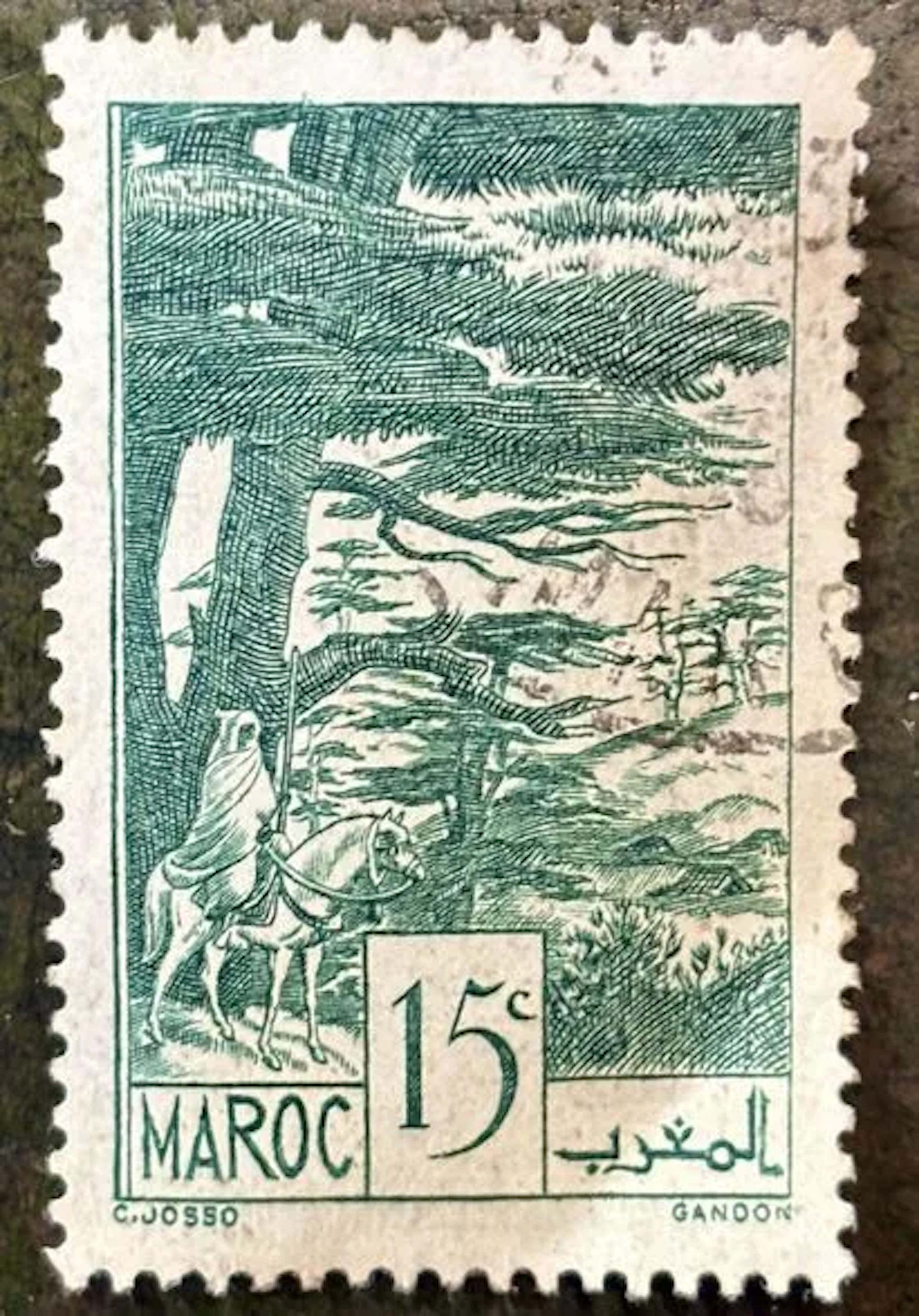 MOROCCO — Horseman Under the Cedars — 15 centimes - Lot 185