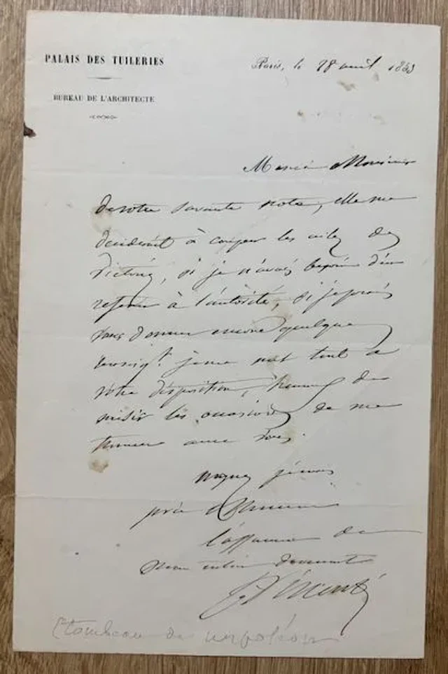 VISCONTI (Louis-Tullius-Joachim) (1791-1853). Architecte fra - Lot 295