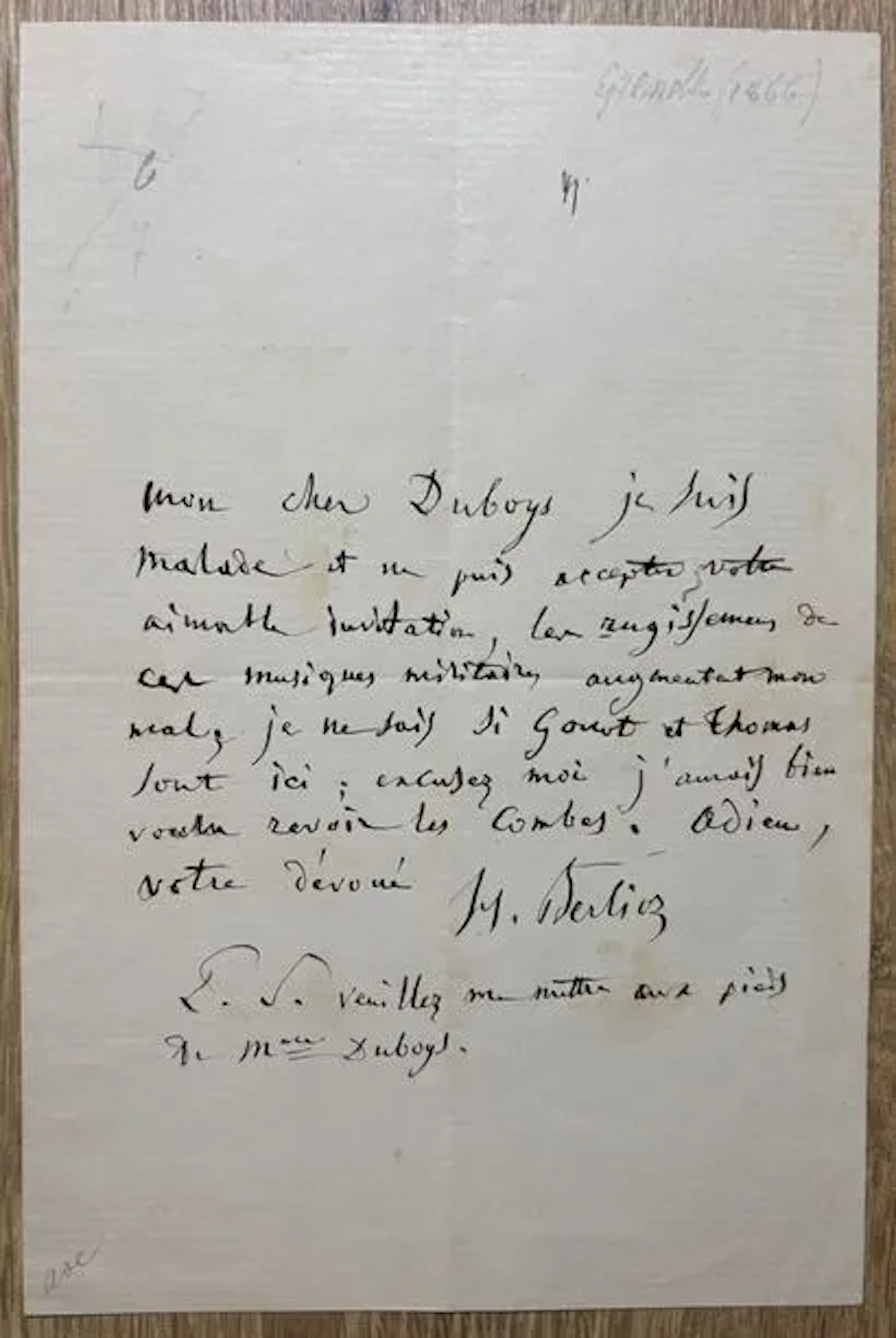 BERLIOZ (Hector) (1803-1869). Compositeur français. Figure m - Lot 8