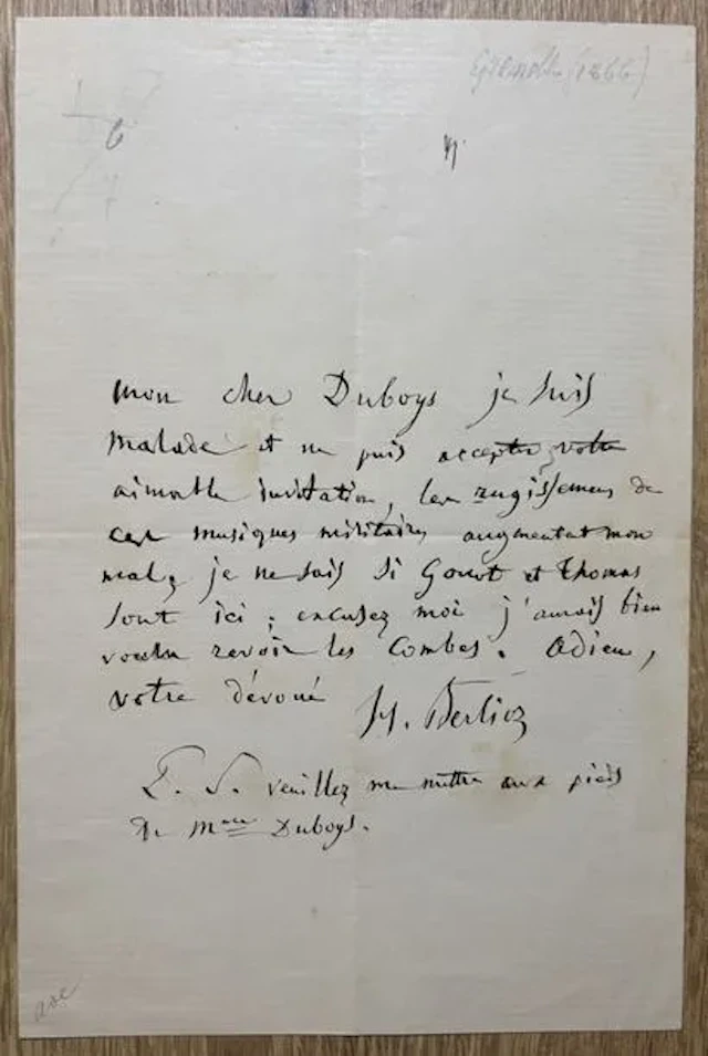 BERLIOZ (Hector) (1803-1869). Compositeur français. Figure m - Lot 8
