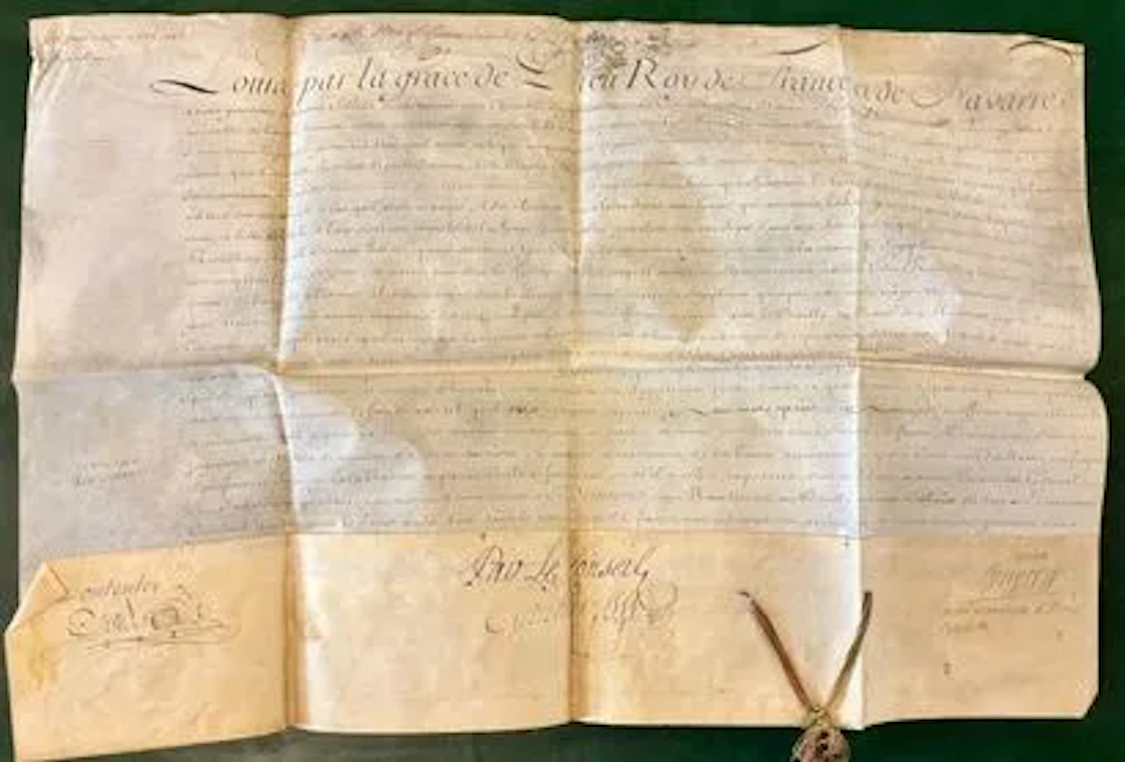 LOUIS XV. — LETTER OF PARDON. - Lot 204