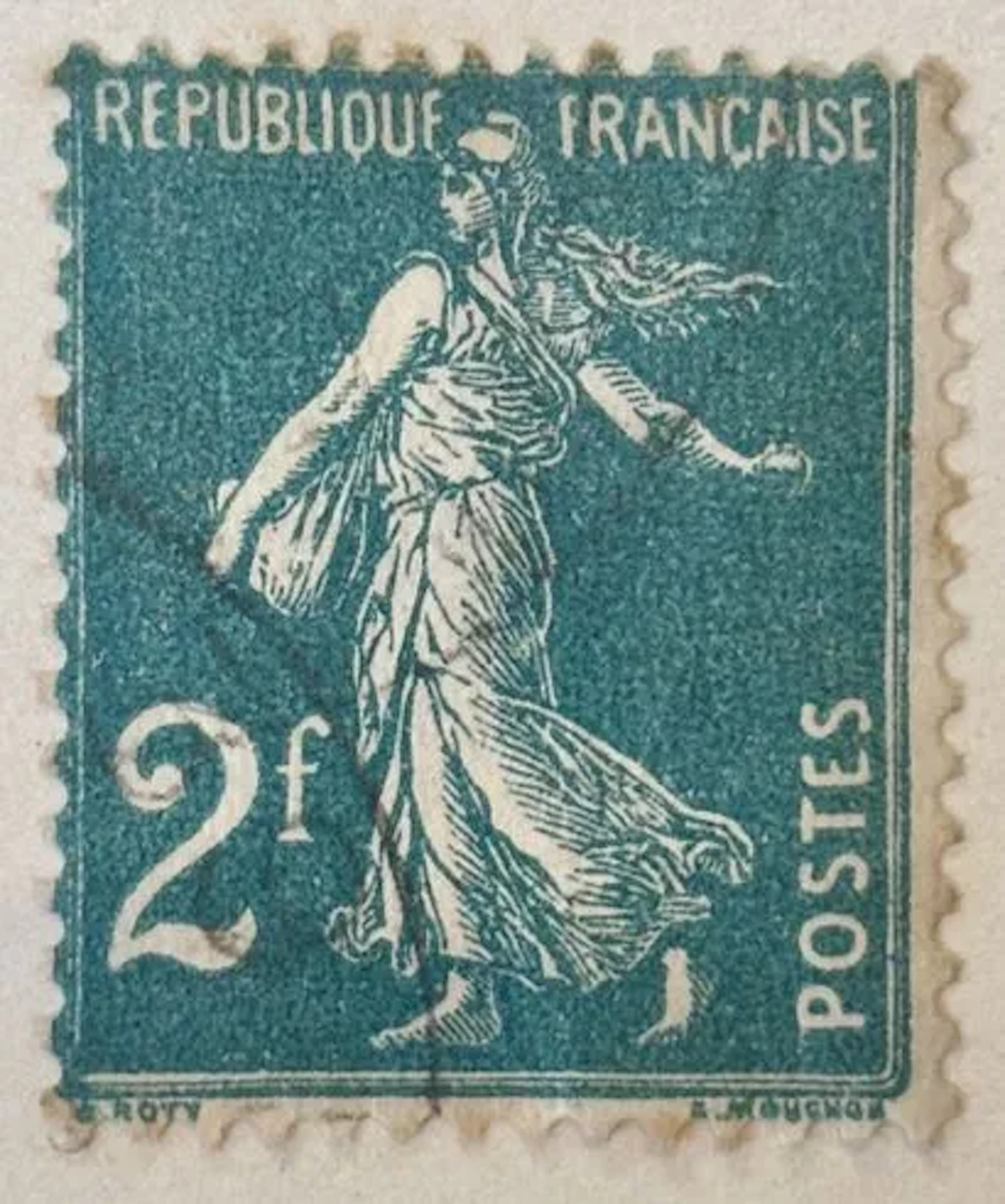 FRANCE — CAMEED SOWER — 2 FRANCS BLUE-GREEN - Lot 128