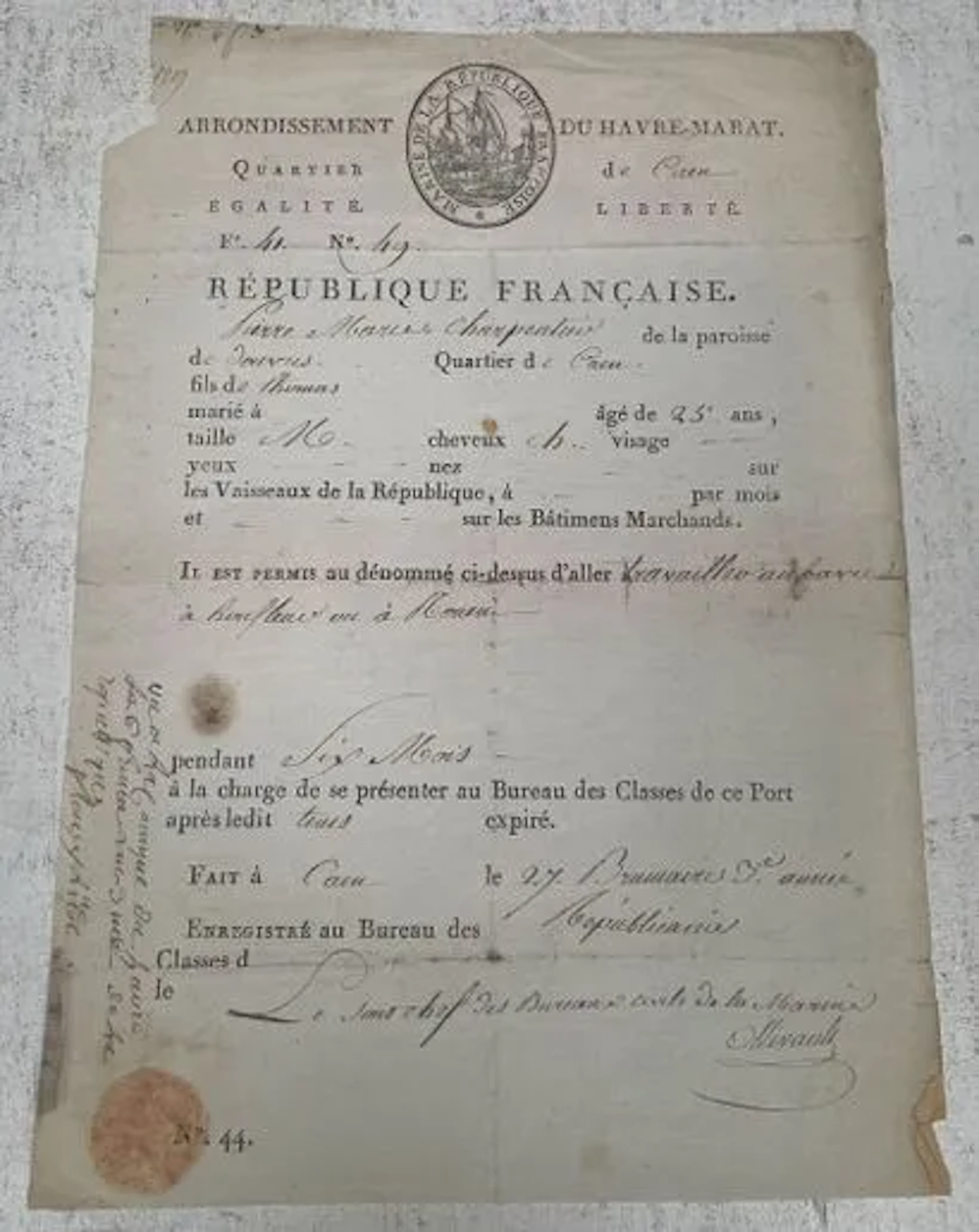 RÉPUBLIQUE FRANÇAISE — MARINE - Lot 273