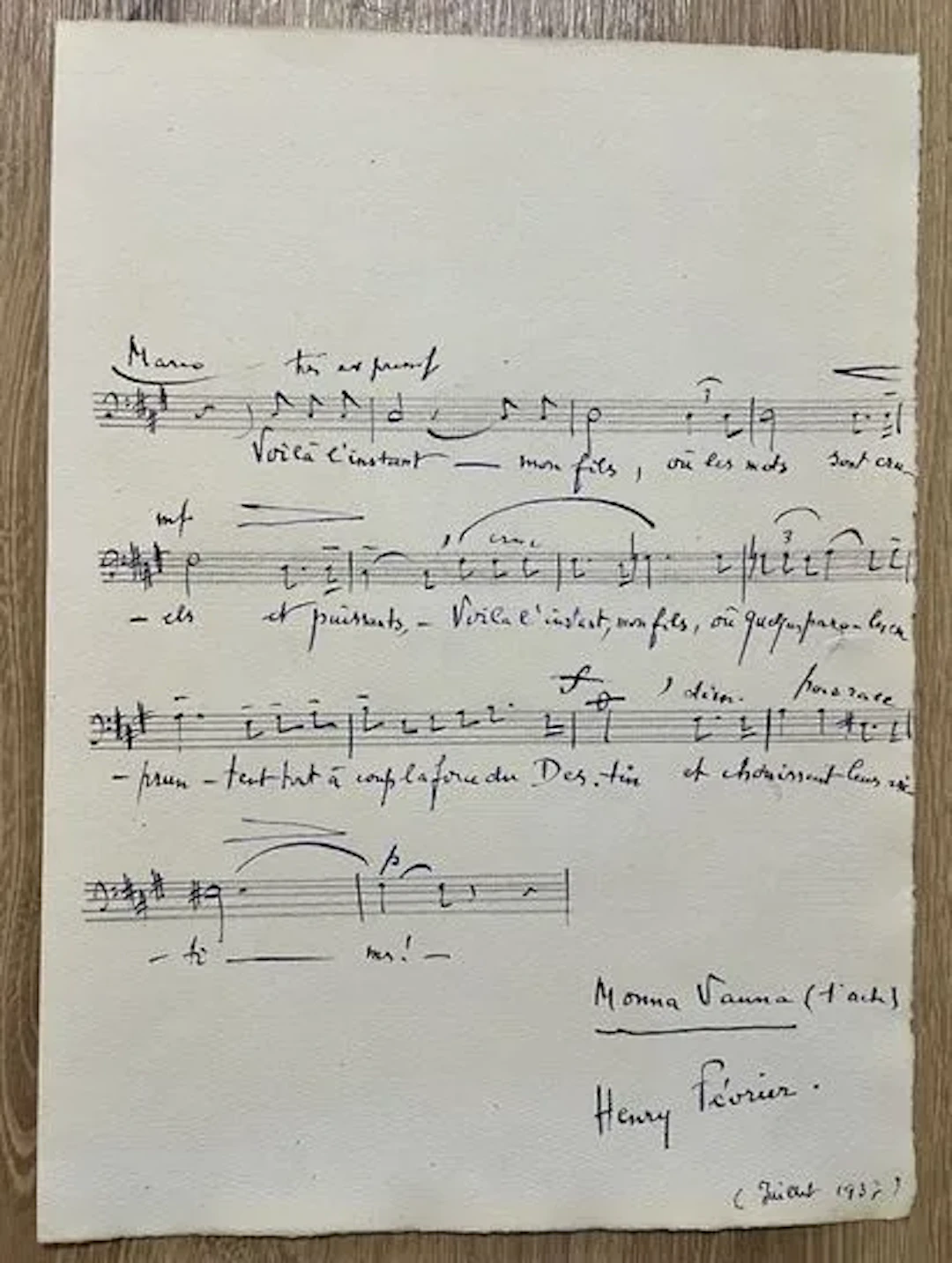 FÉVRIER (Henry) (1875–1957), French composer and opera write - Lot 155