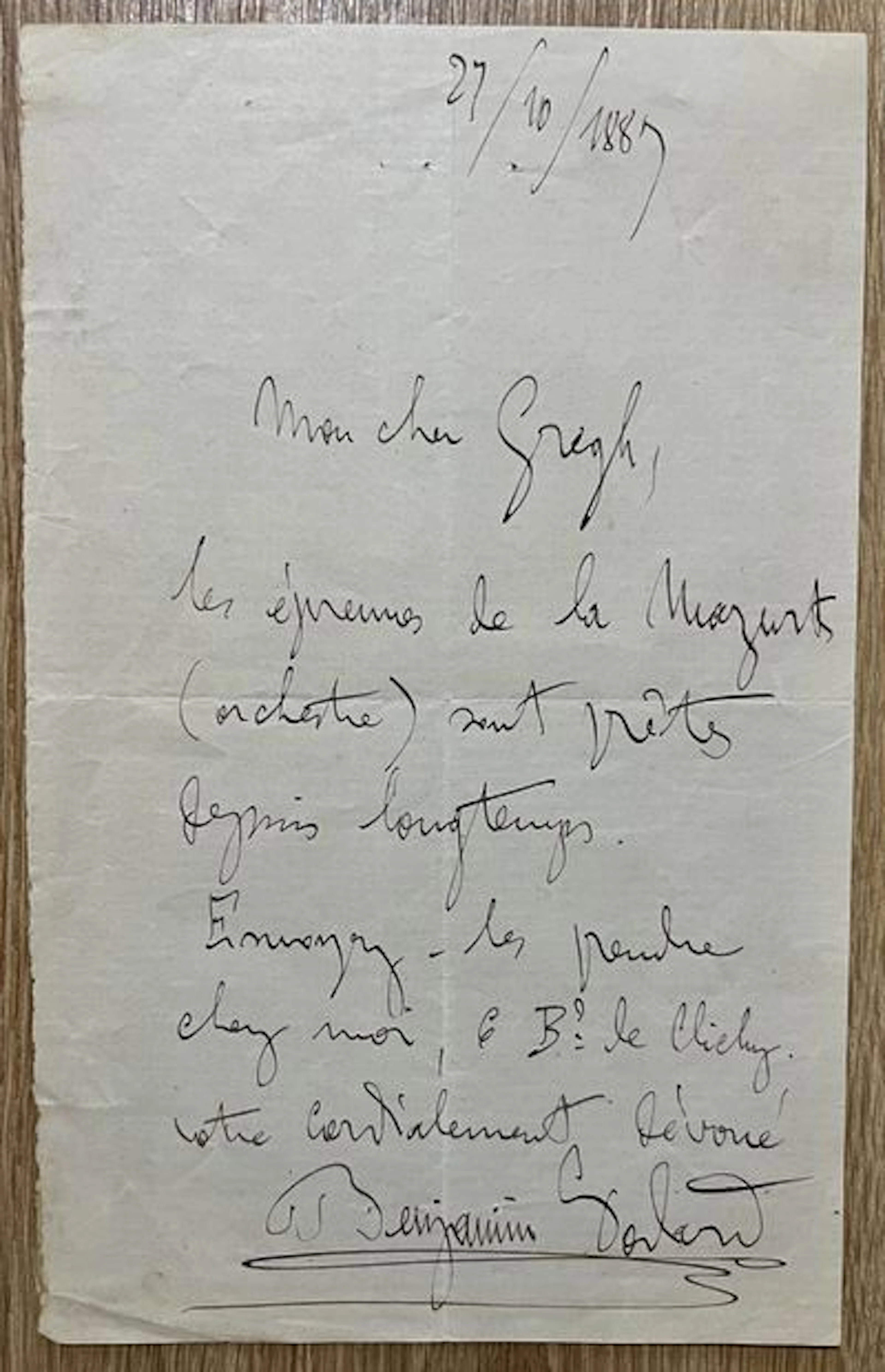 GODARD (Benjamin) (1849–1895), French composer and conductor - Lot 177