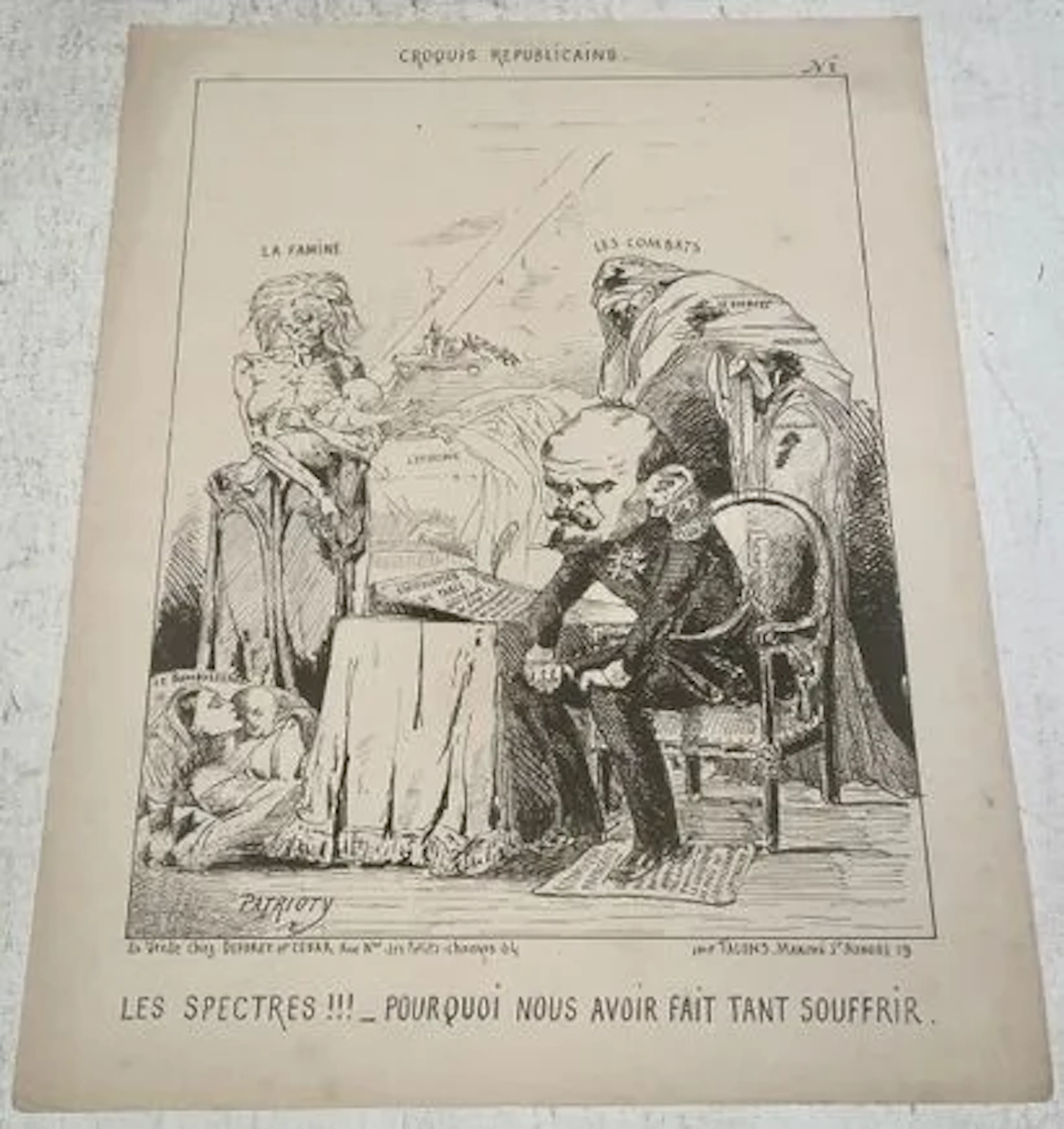 PATRIOTY. Croquis républicains. N° 2. Les Spectres !!! — Pou - Lot 255