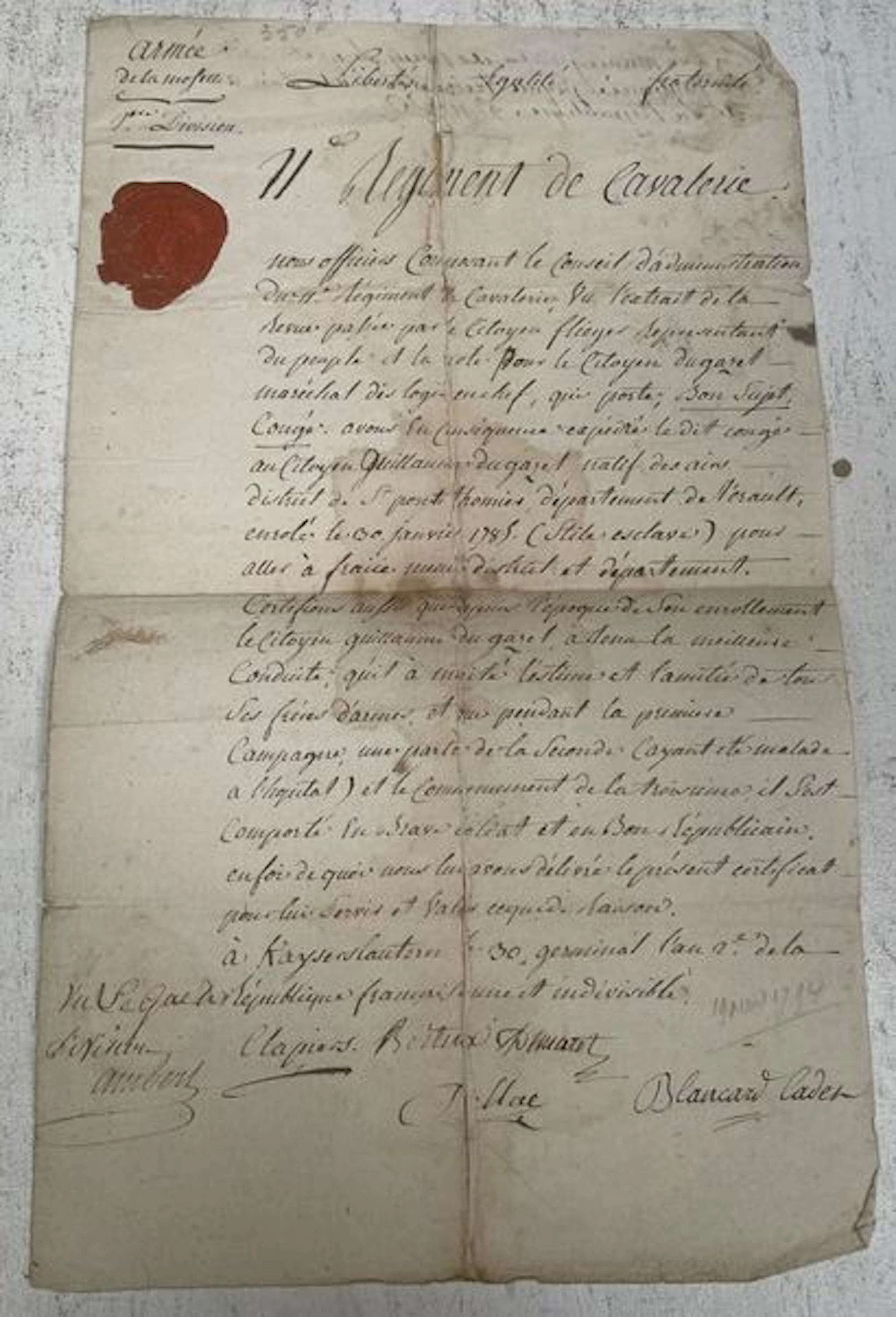 11e RÉGIMENT DE CAVALERIE - Lot 26