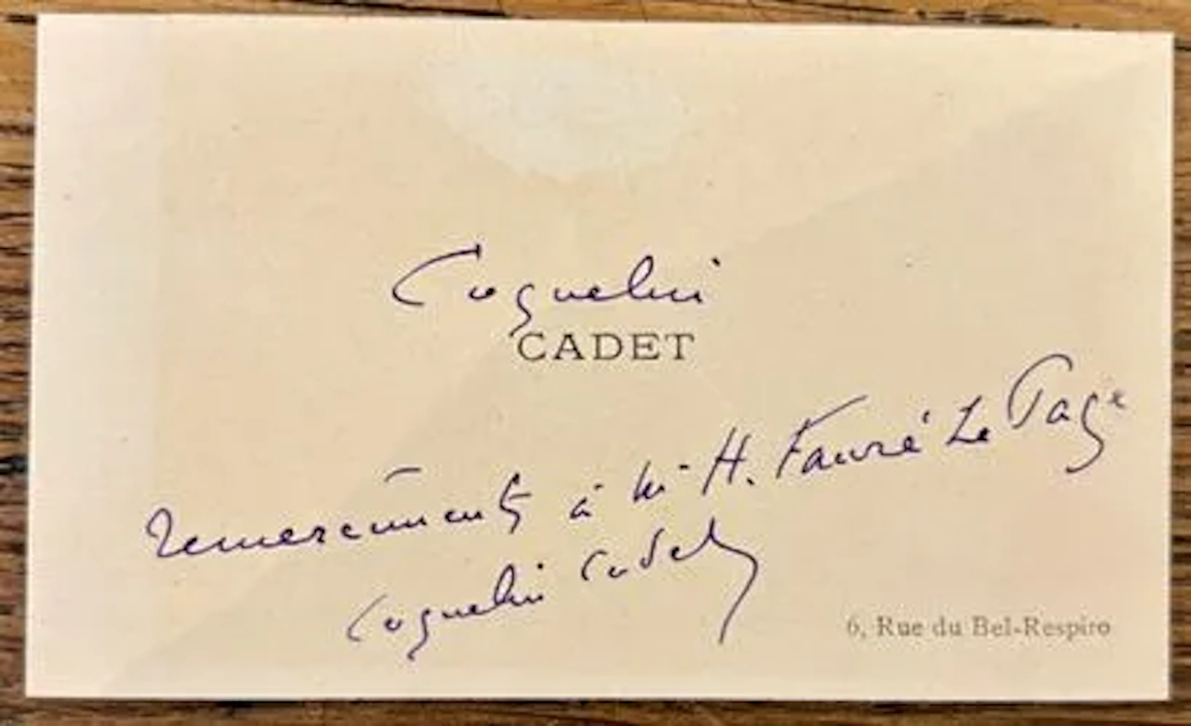 COQUELIN CADET (Ernest Coquelin, known as) (1848–1909). - Lot 91
