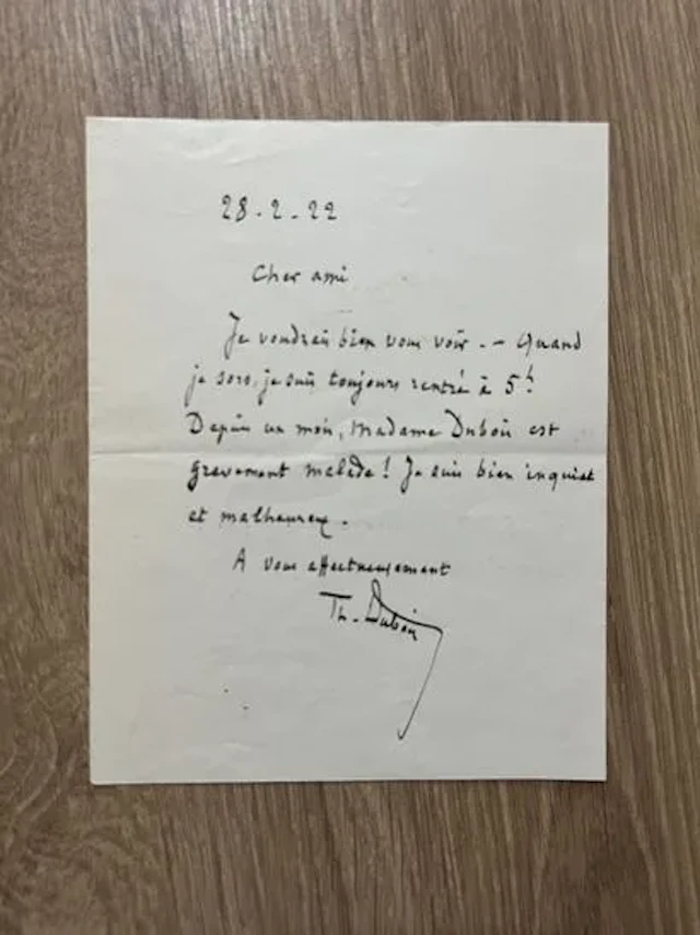DUBOIS (Théodore). Signed autograph letter. February 28, 192 - Lot 145