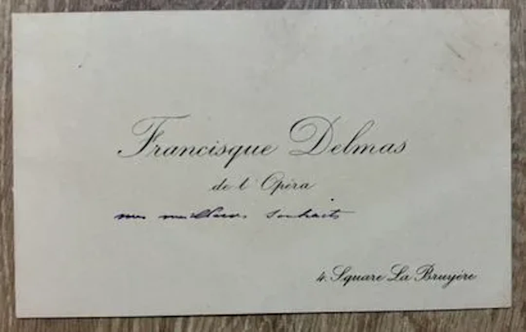 DELMAS (Francisque) (1861–1933). French opera singer, bass-b - Lot 101