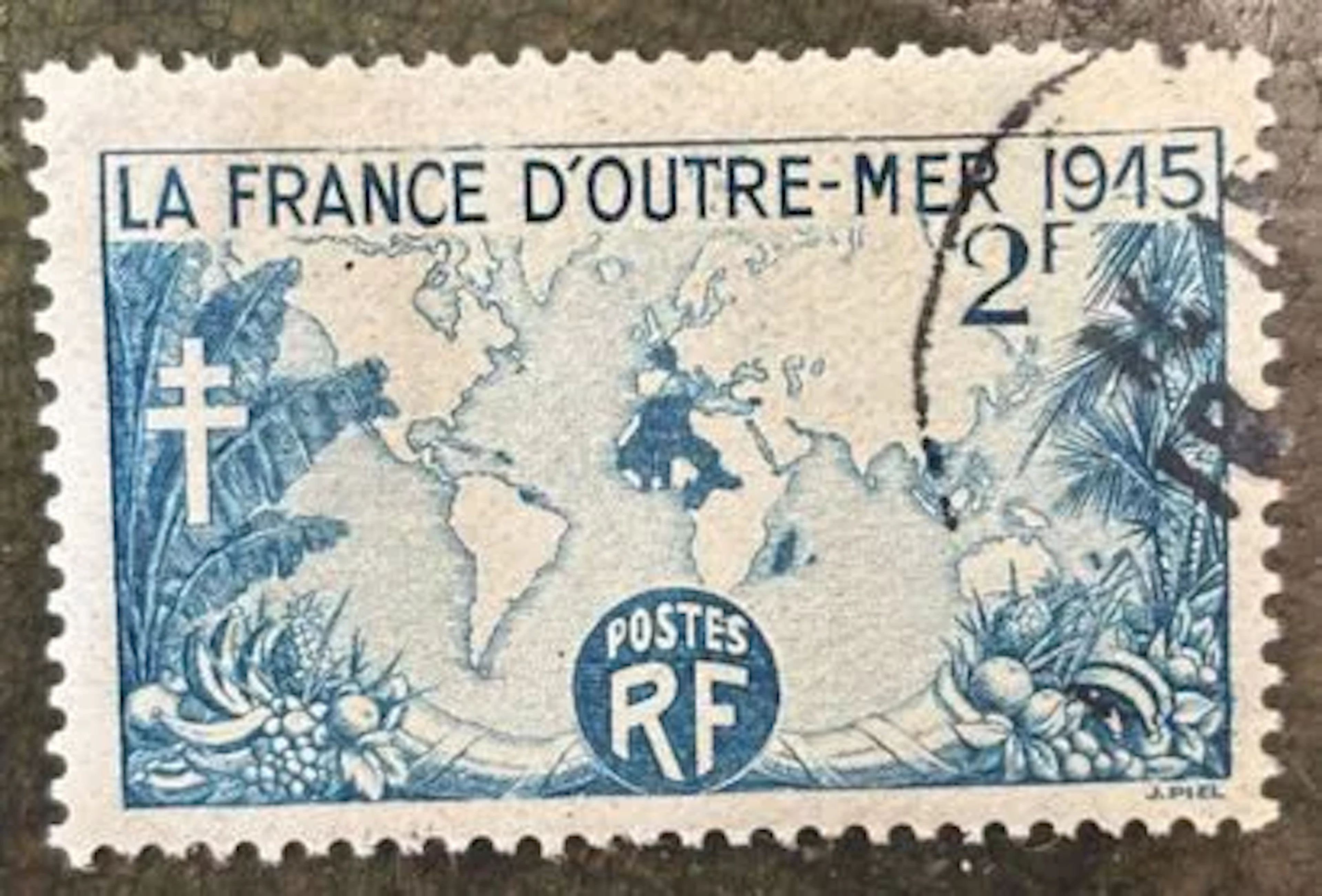 FRANCE — « La France d'Outre-Mer 1945 » — 2 F bleu - Lot 69