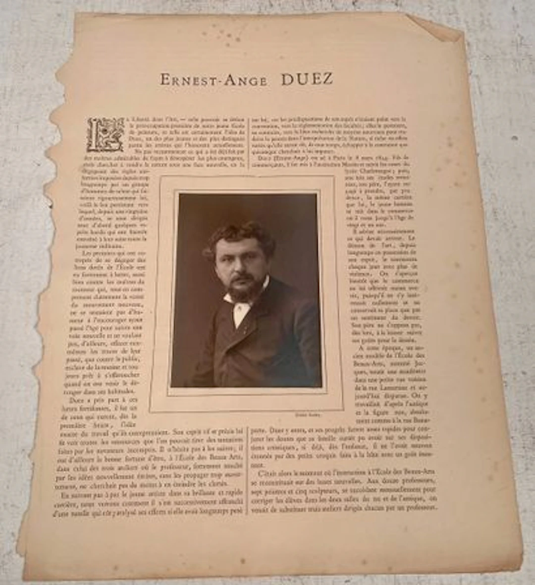 DUEZ (Ernest-Ange) — PORTRAIT AND BIOGRAPHICAL NOTE - Lot 101