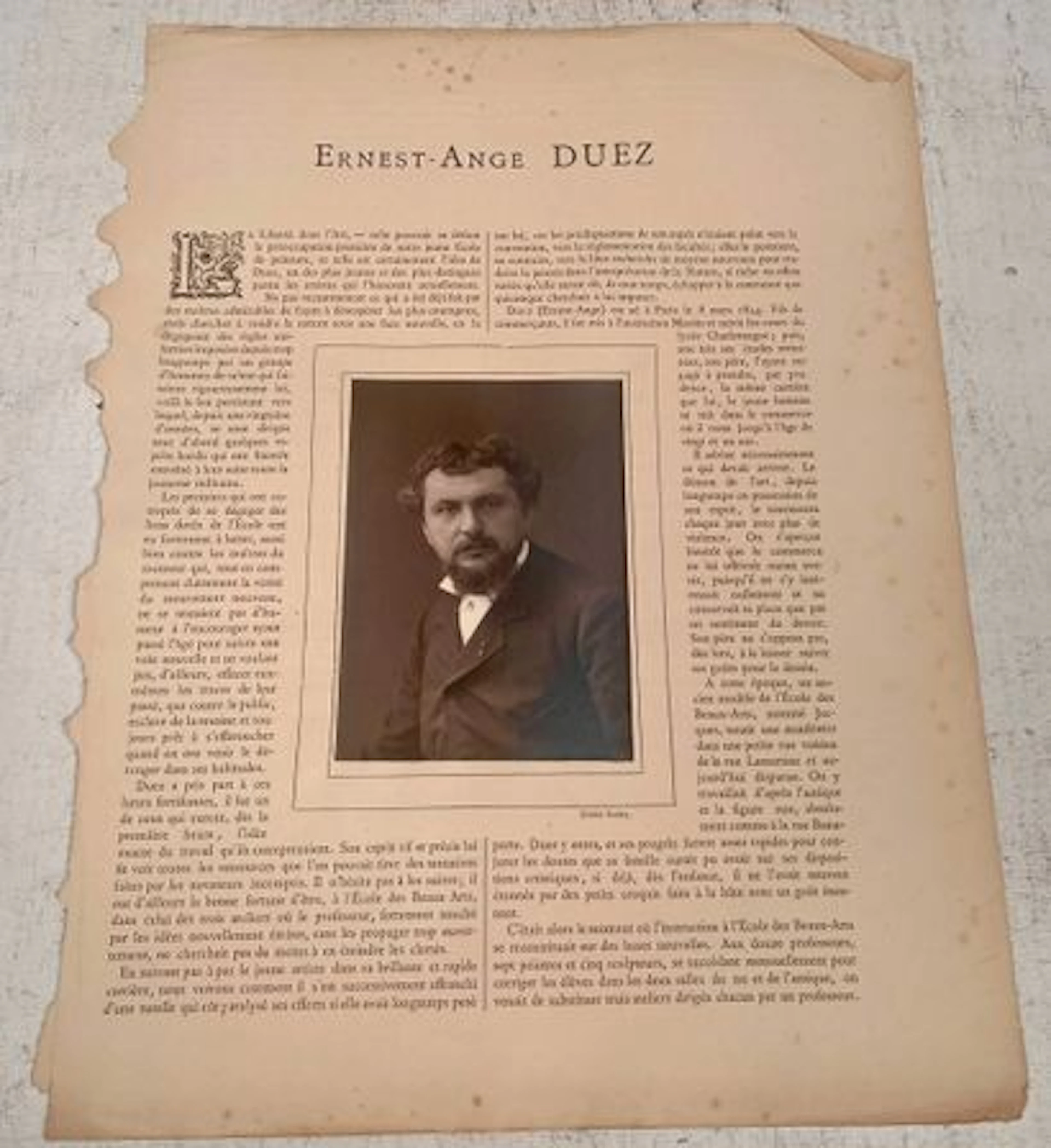 DUEZ (Ernest-Ange) — PORTRAIT AND BIOGRAPHICAL NOTE - Lot 101