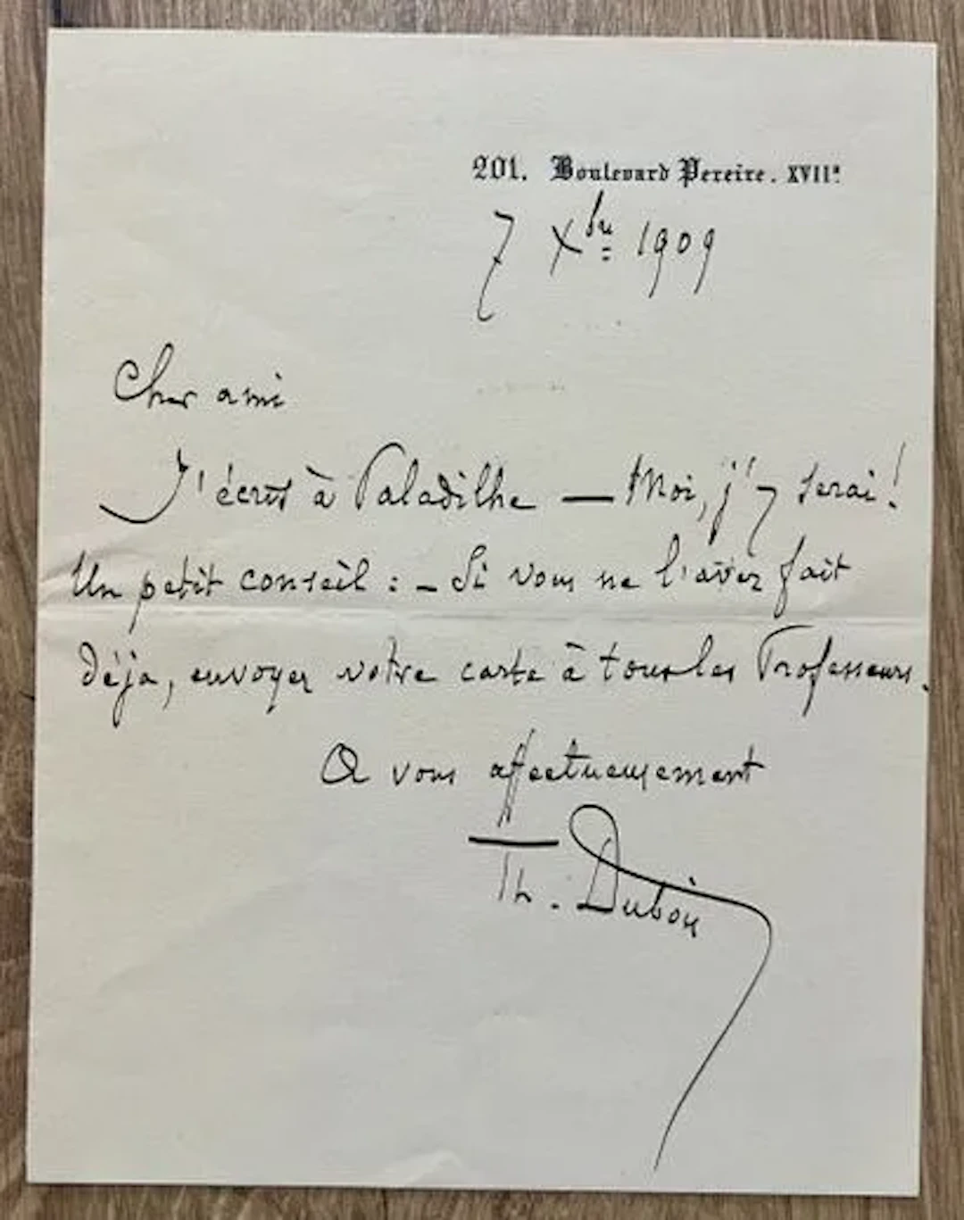 DUBOIS (Théodore) (1837–1924), French composer, organist, an - Lot 115