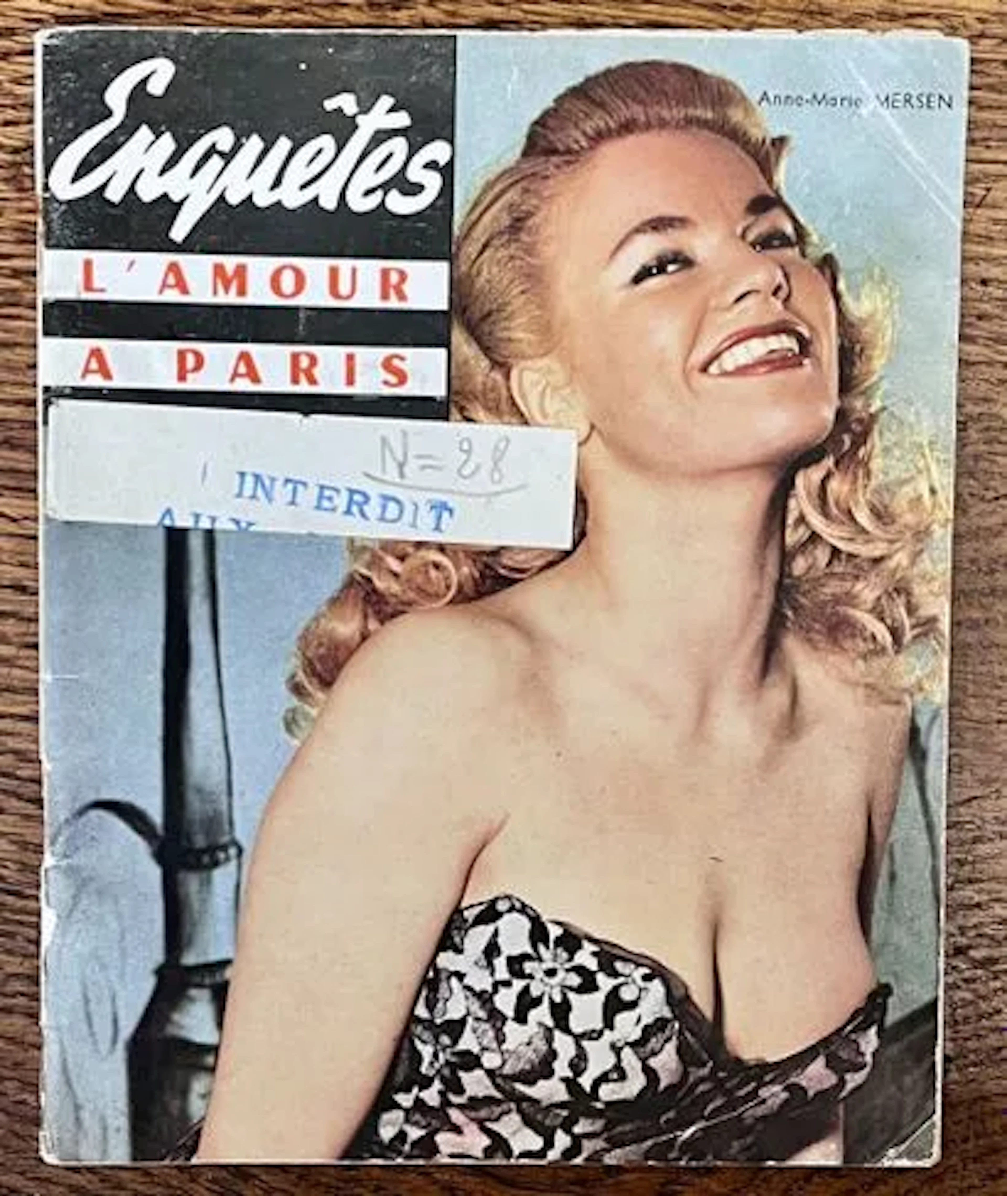 MERSEN (Anne-Marie). — Enquêtes. L'Amour à Paris. - Lot 177