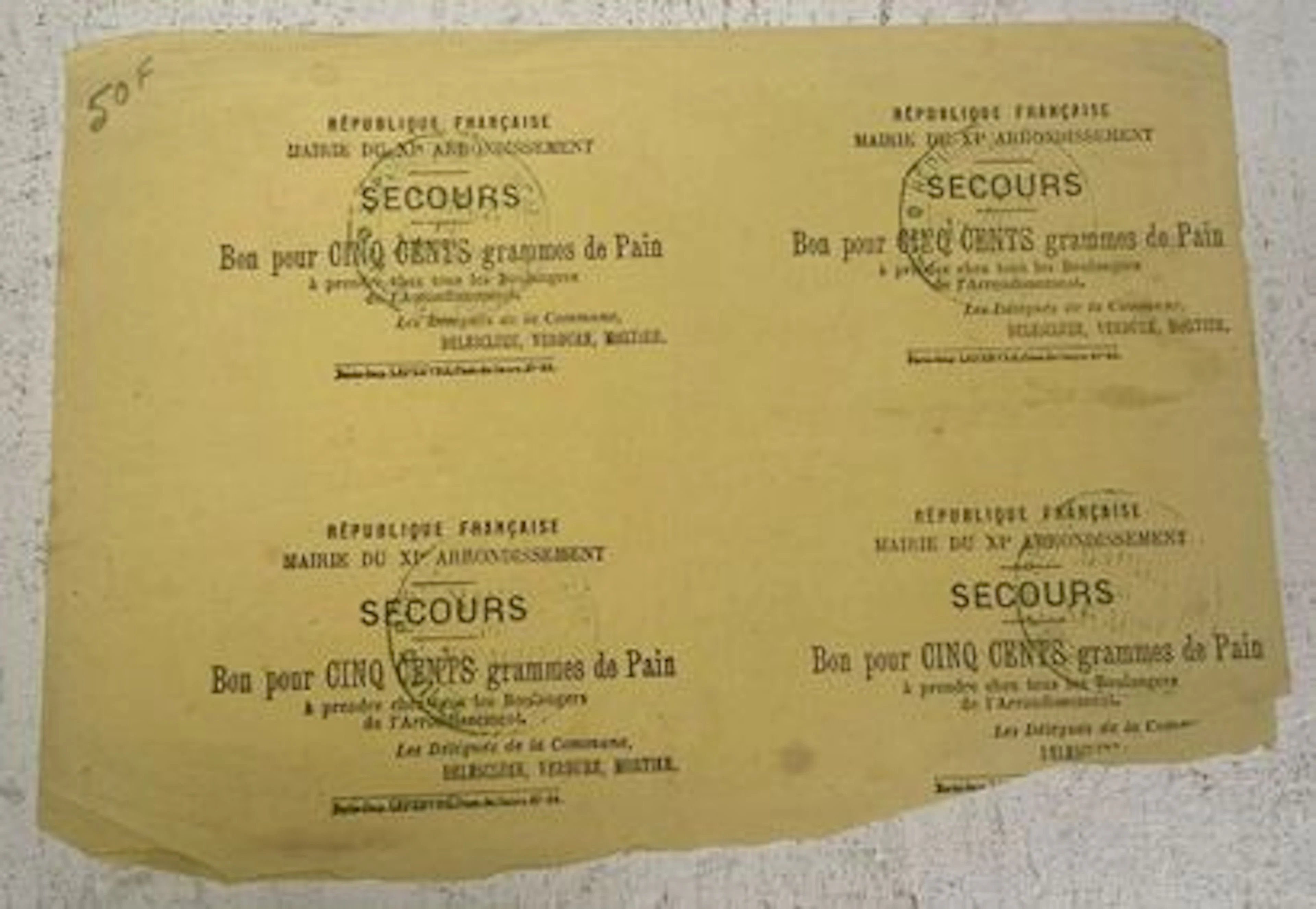 COMMUNE DE PARIS — BONS DE PAIN - Lot 88