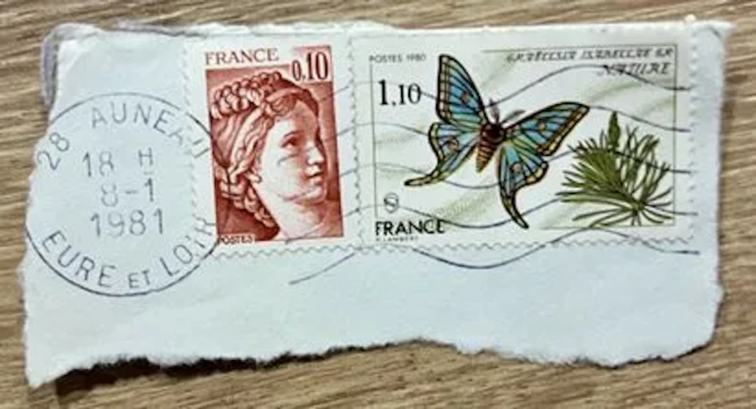 FRANCE - Isabelle Butterfly, 1.10 F + Sabine type, 1981 - Lot 16