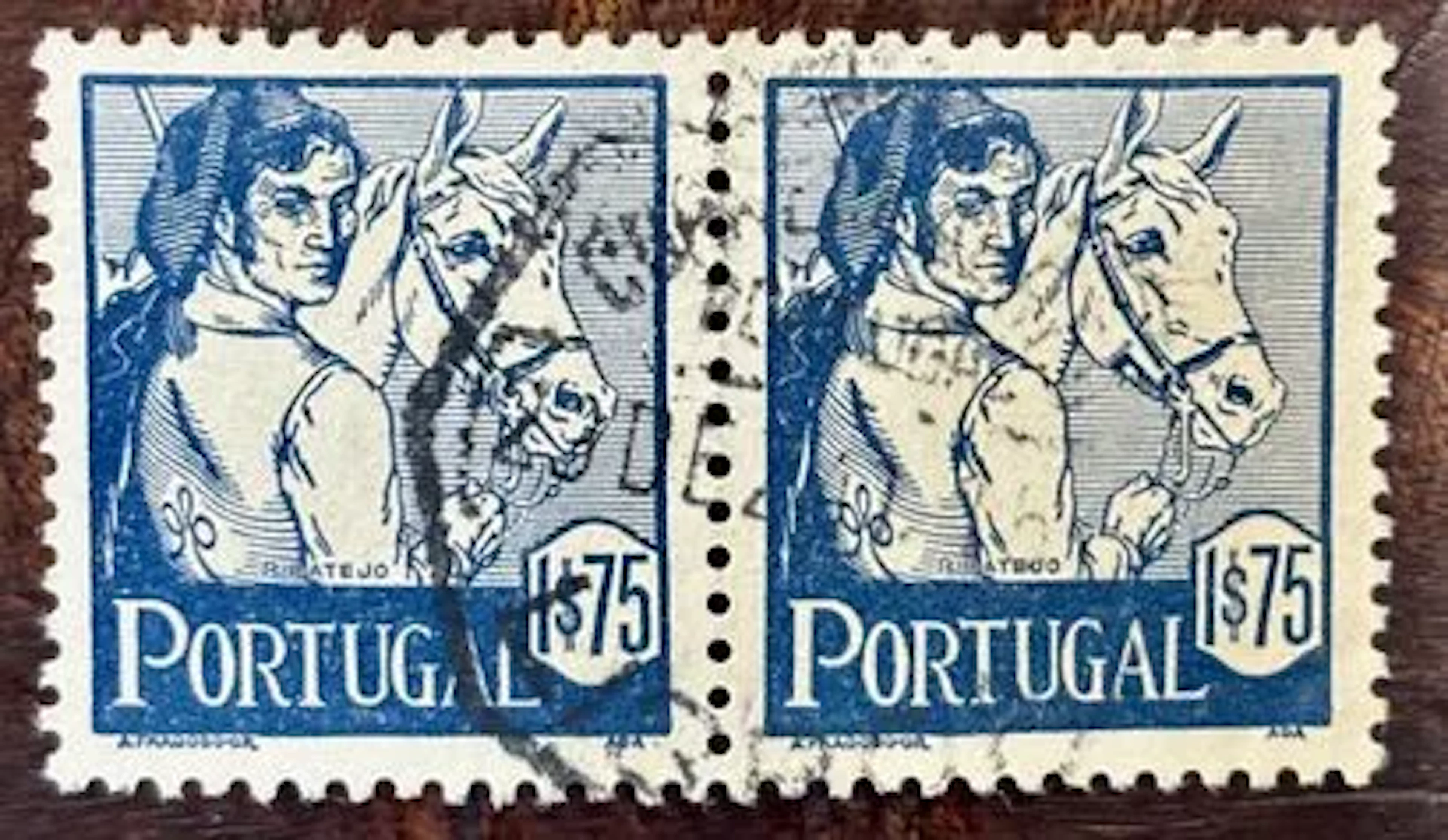 PORTUGAL — Type rural, homme et cheval — Paire du 1$75 - Lot 255