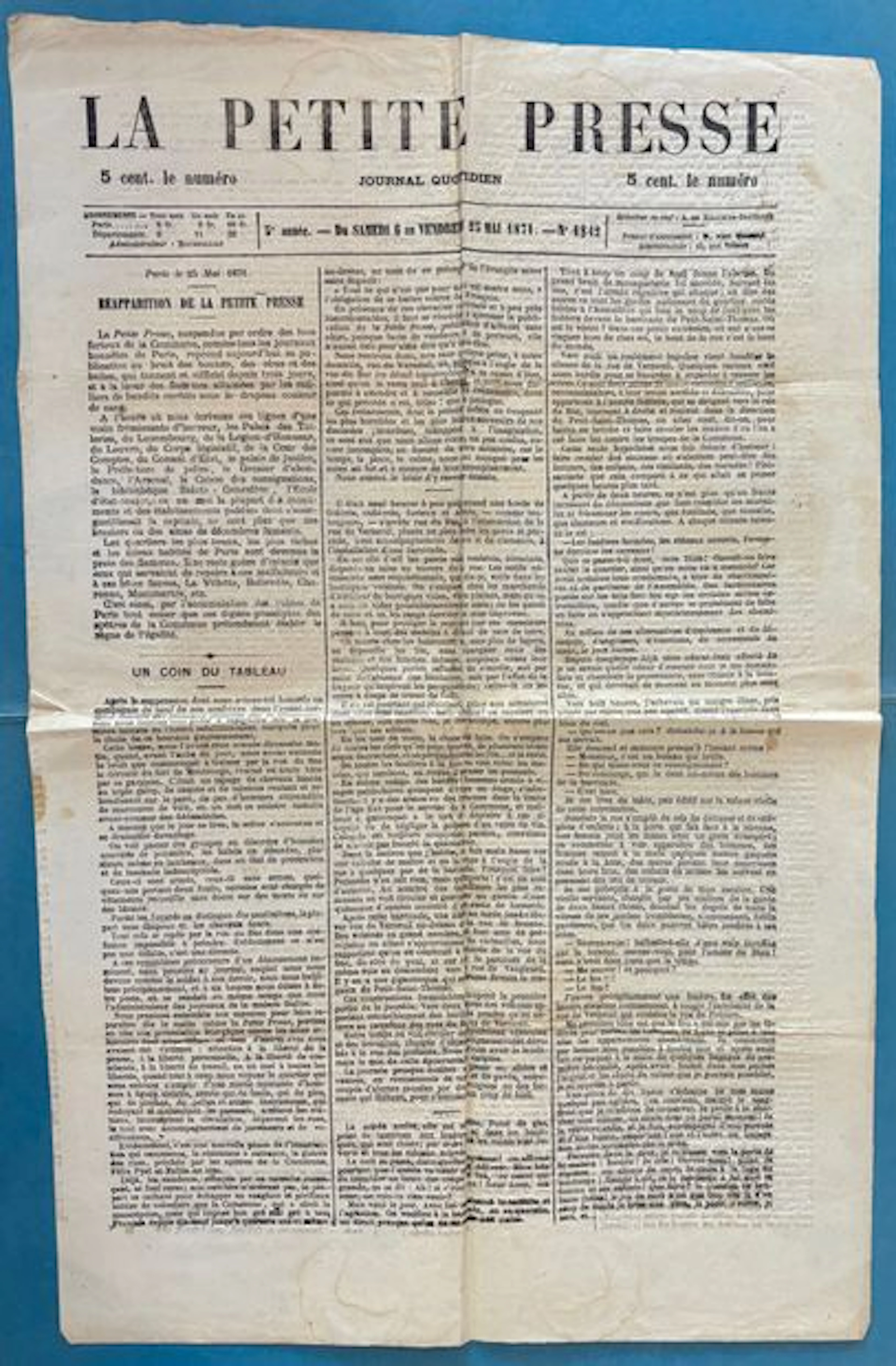 LA PETITE PRESSE. — The Reappearance of La Petite Presse. — - Lot 171