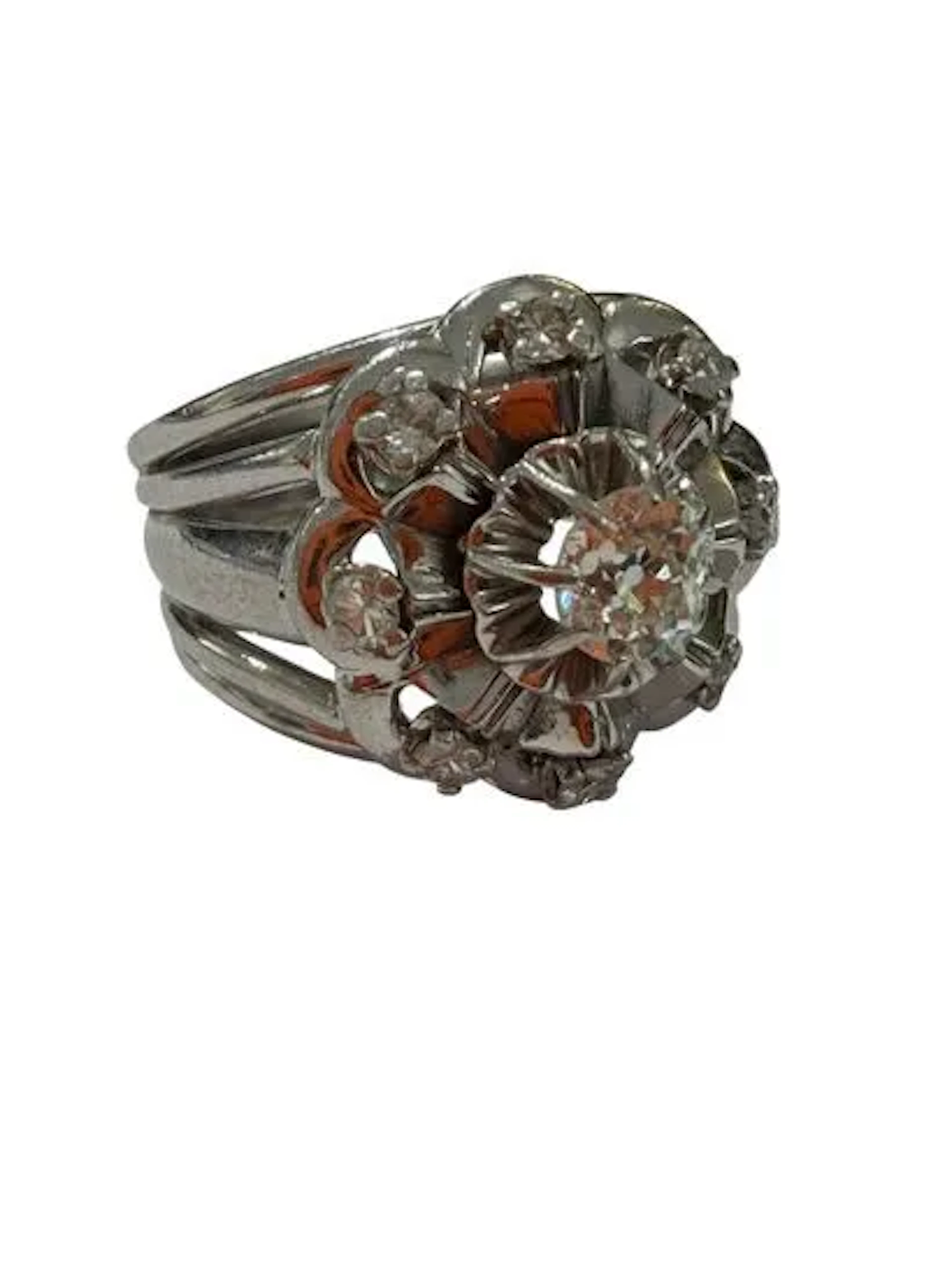 BAGUE OR ET PLATINE - Lot 19