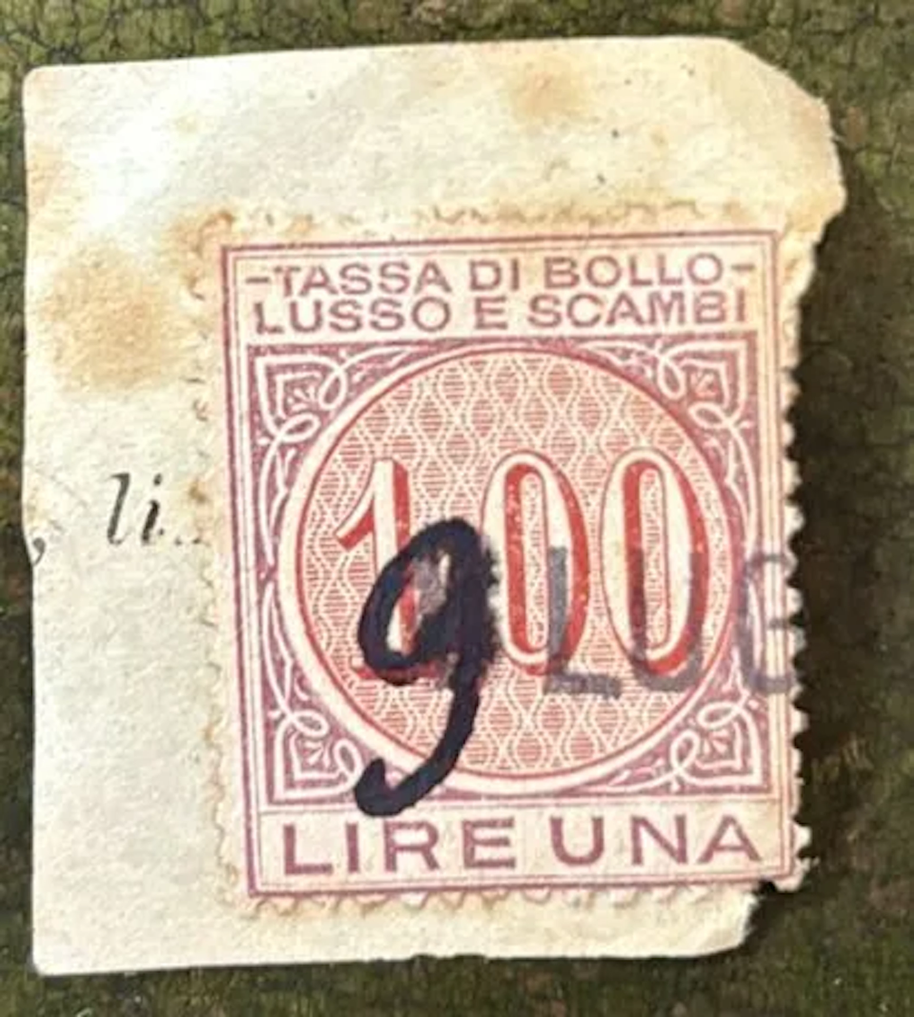 ITALY — “Lusso e Scambi” Revenue Stamp — 100 lire - Lot 164