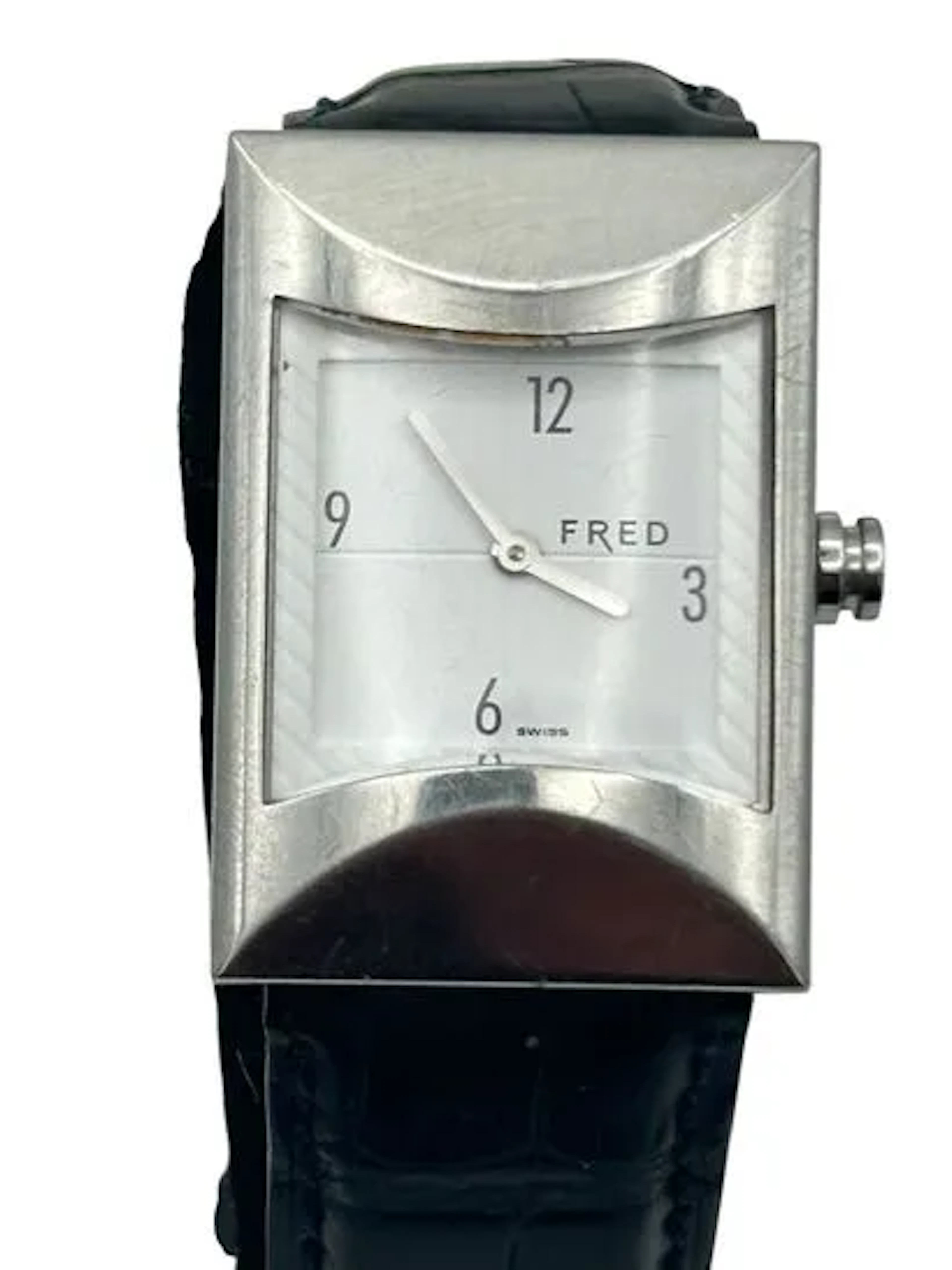 FRED, montre en acier de forme rectangulaire à pans coupés e - Lot 365