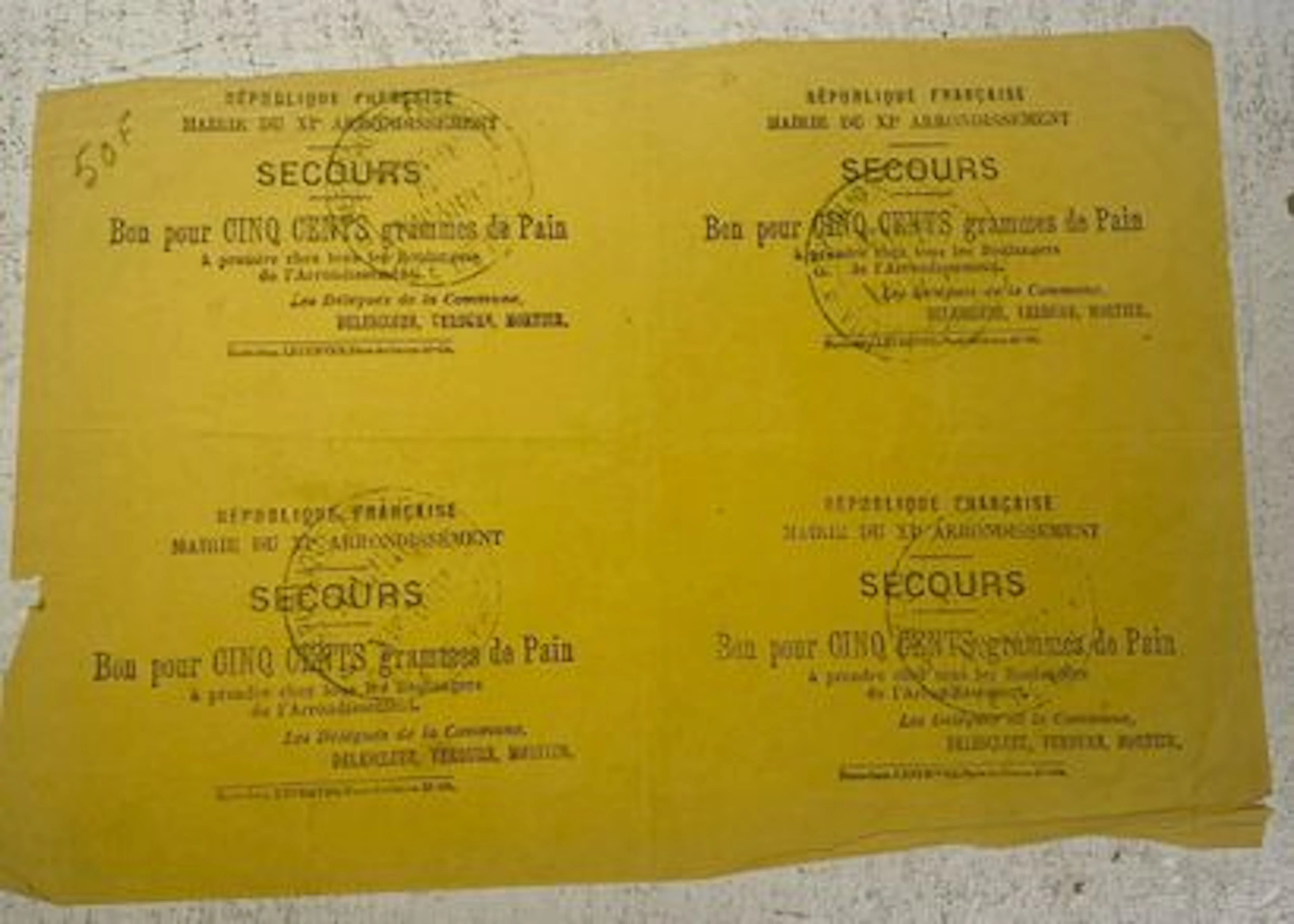 COMMUNE DE PARIS — BONS DE PAIN - Lot 89