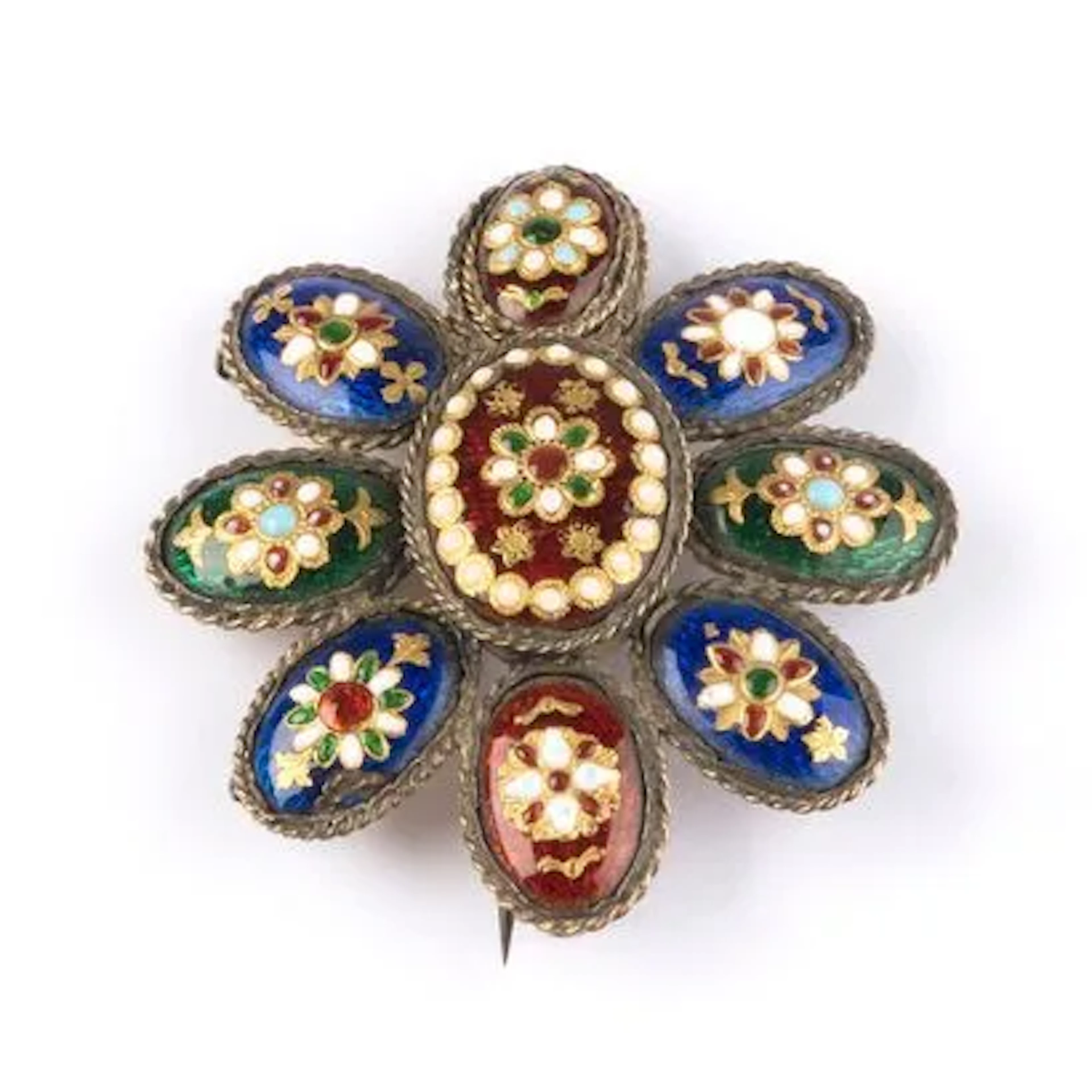 BROCHE EN VERMEIL ET MÉTAL ARGENTÉ - Lot 15