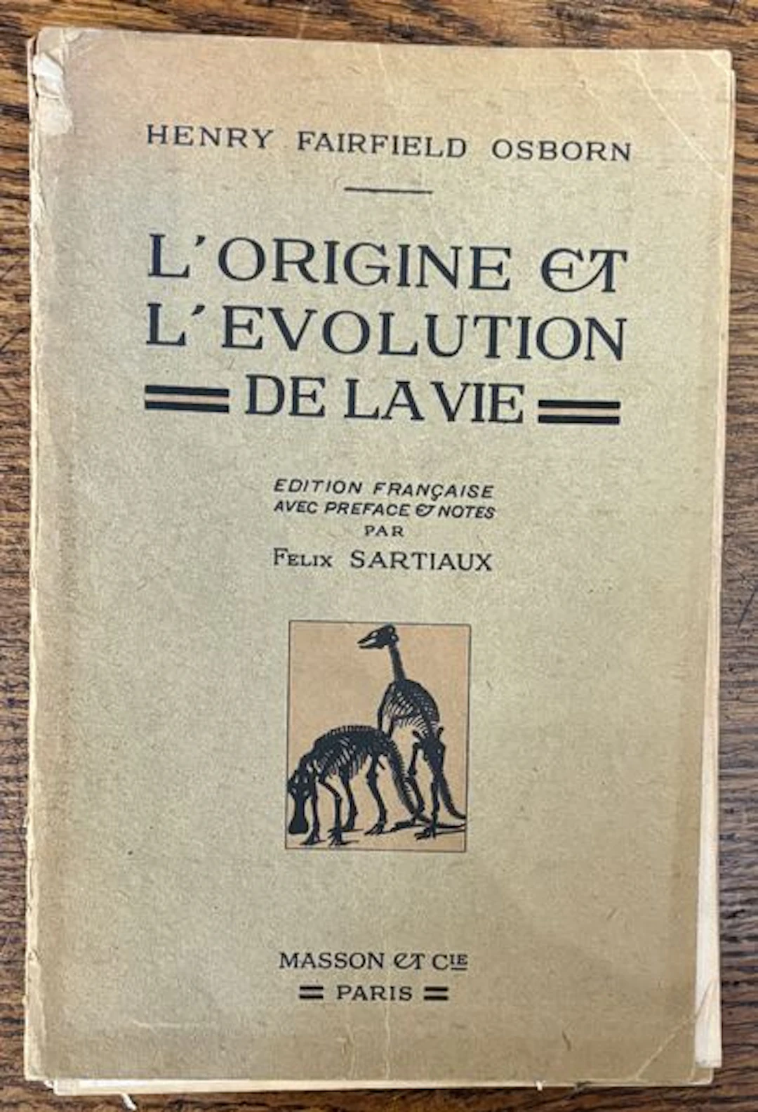 OSBORN (Henry Fairfield) The Origin and Evolution of Life. F - Lot 196