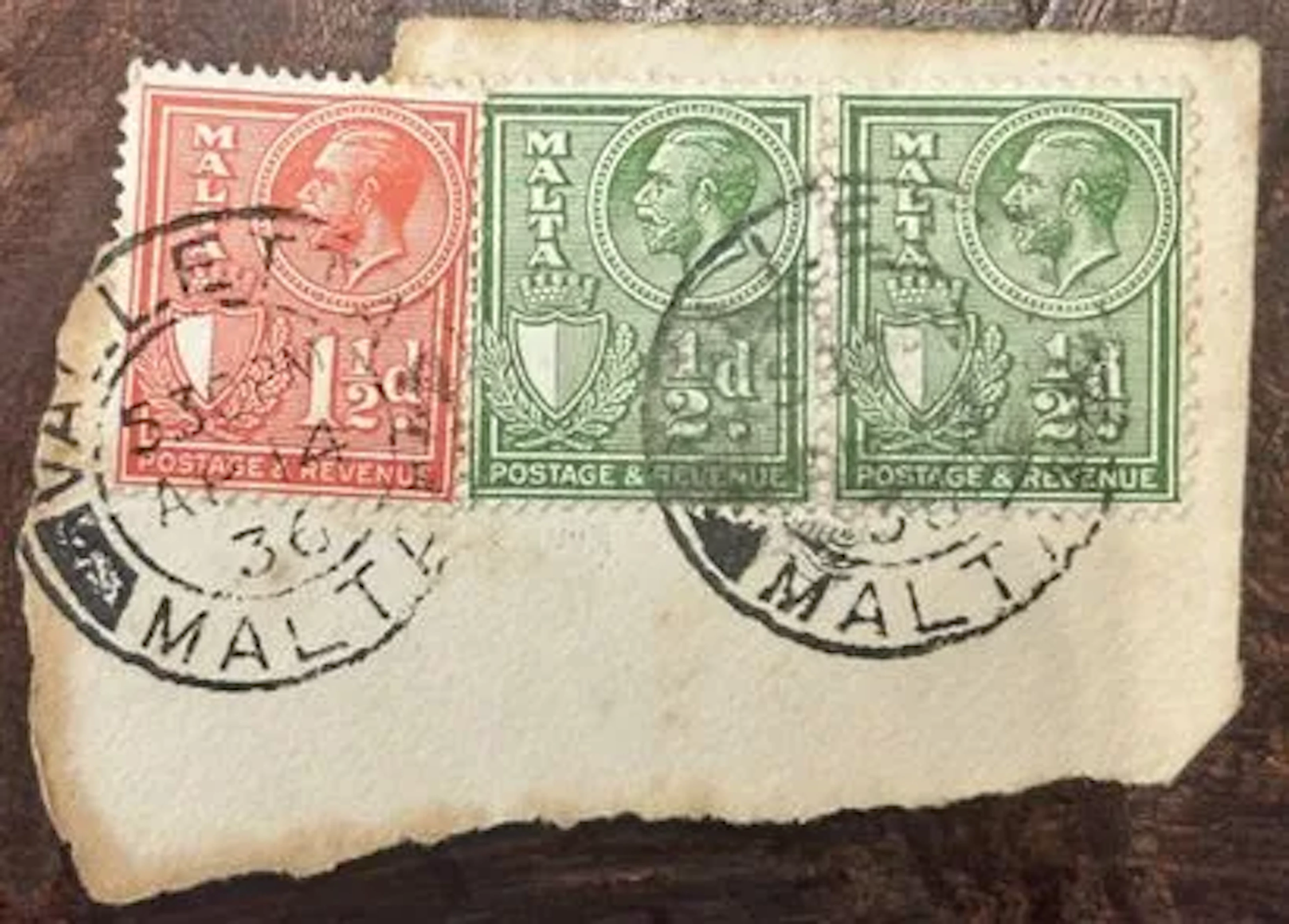 MALTA — George V — three-stamp cover - Lot 170