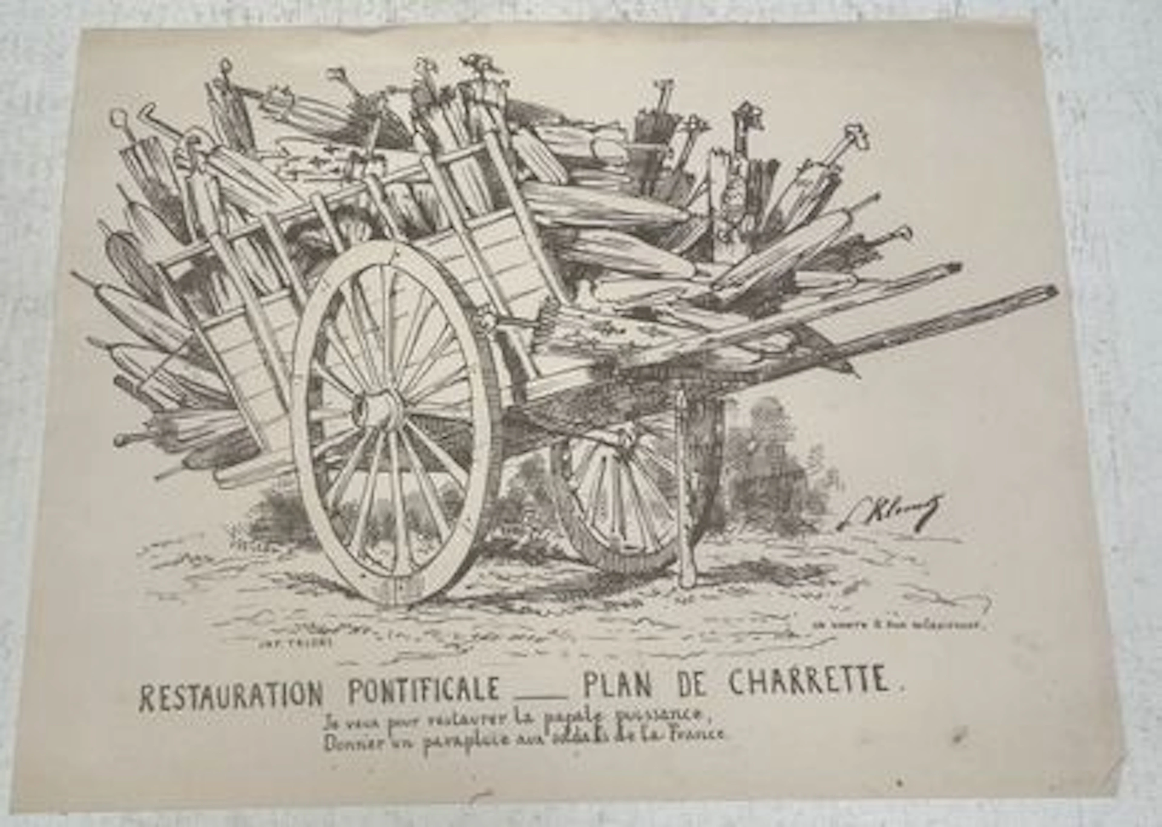 RESTAURATION PONTIFICALE — PLAN DE CHARRETTE - Lot 276