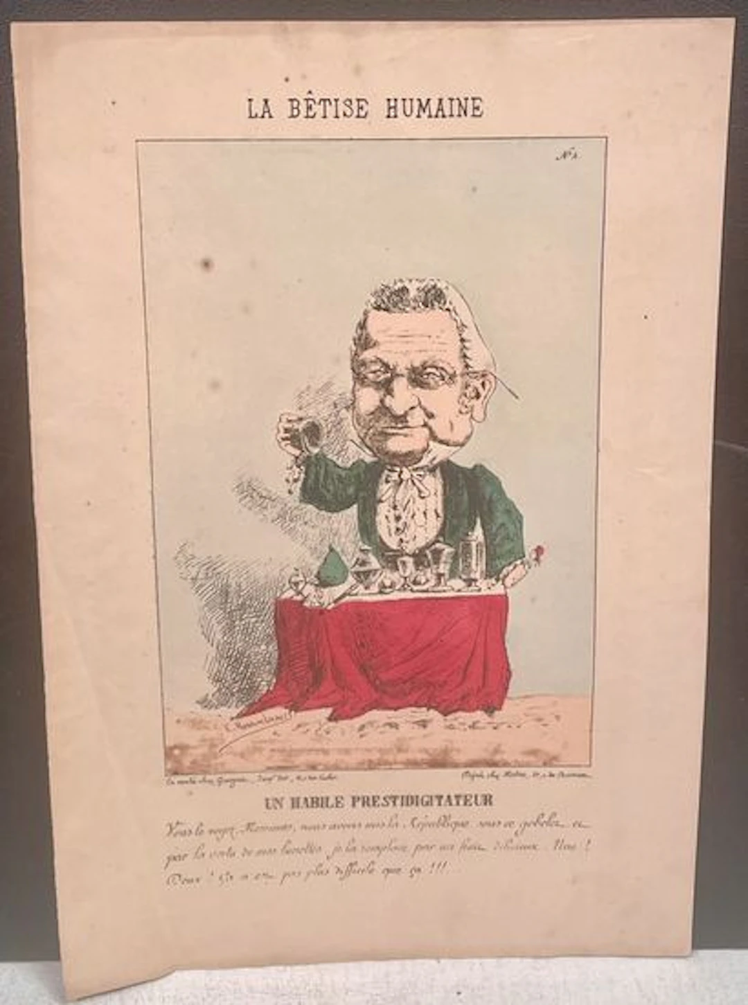 LA BÊTISE HUMAINE — UN HABILE PRESTIDIGITATEUR - Lot 172