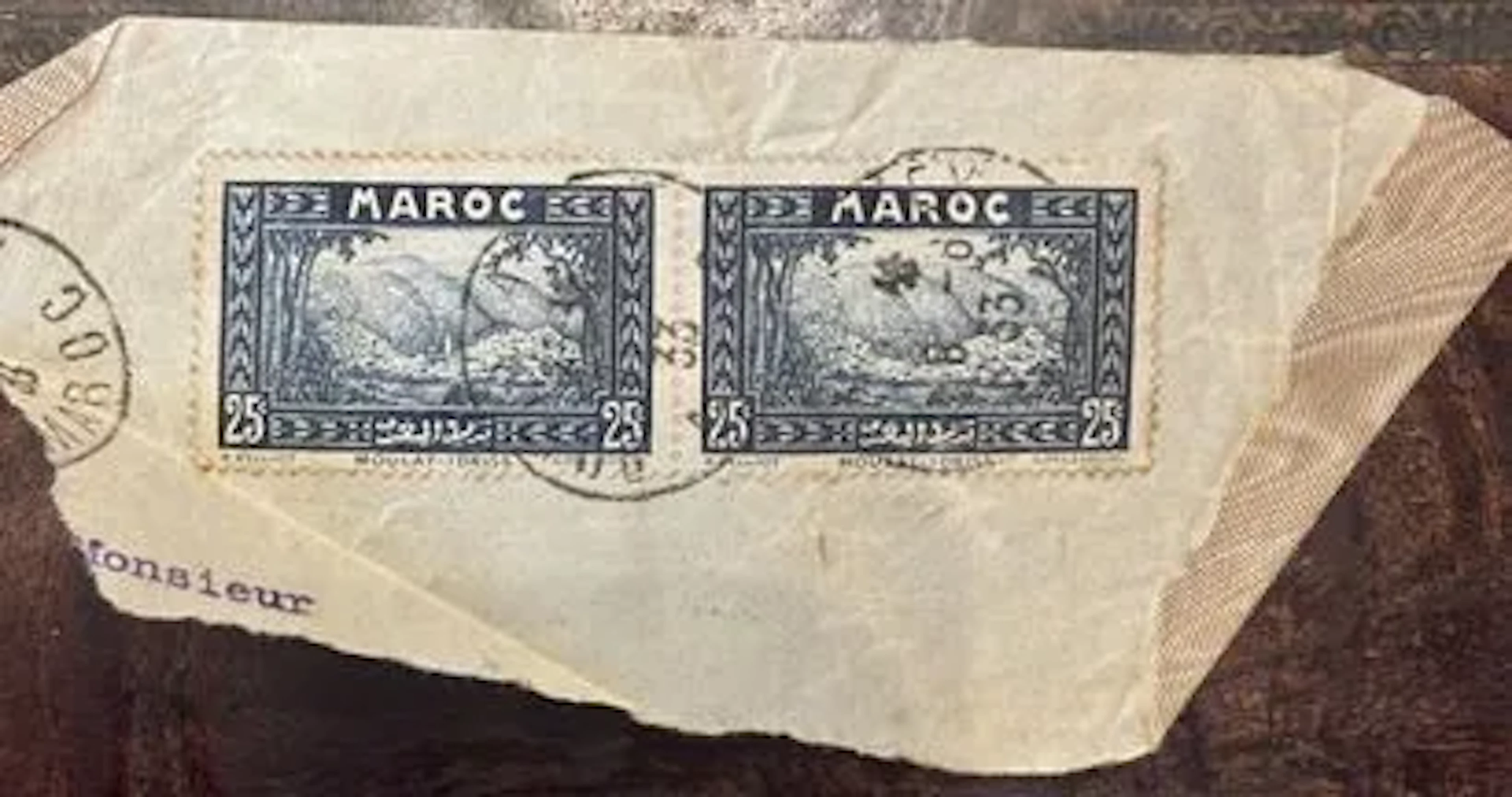 MAROC — paire de 25 c Moulay-Idriss - Lot 204
