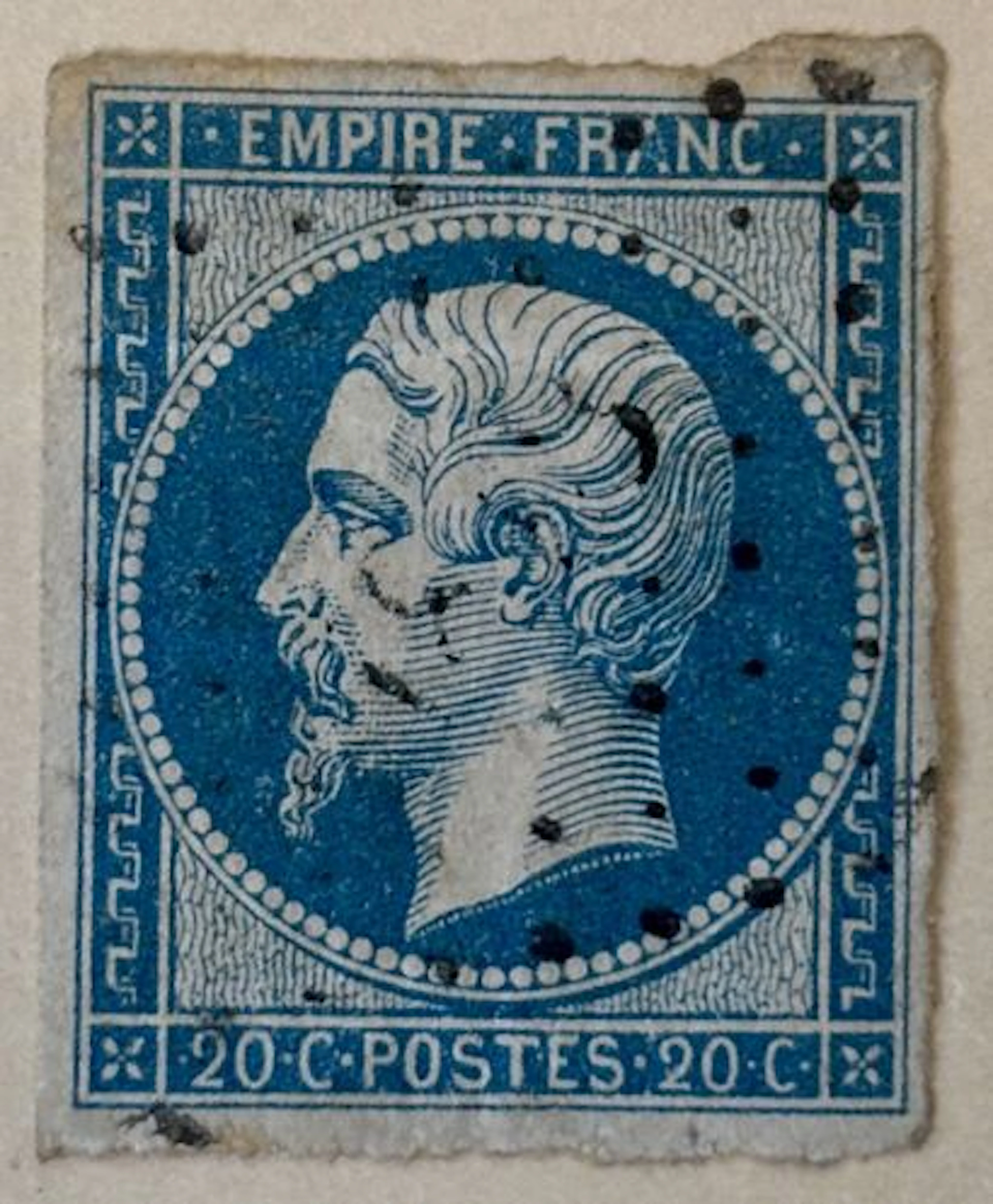 FRANCE — Empire, Napoleon III, 20 c. blue, imperforated - Lot 77