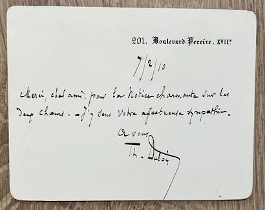 DUBOIS (Théodore) (1837–1924), French composer, organist, an - Lot 117