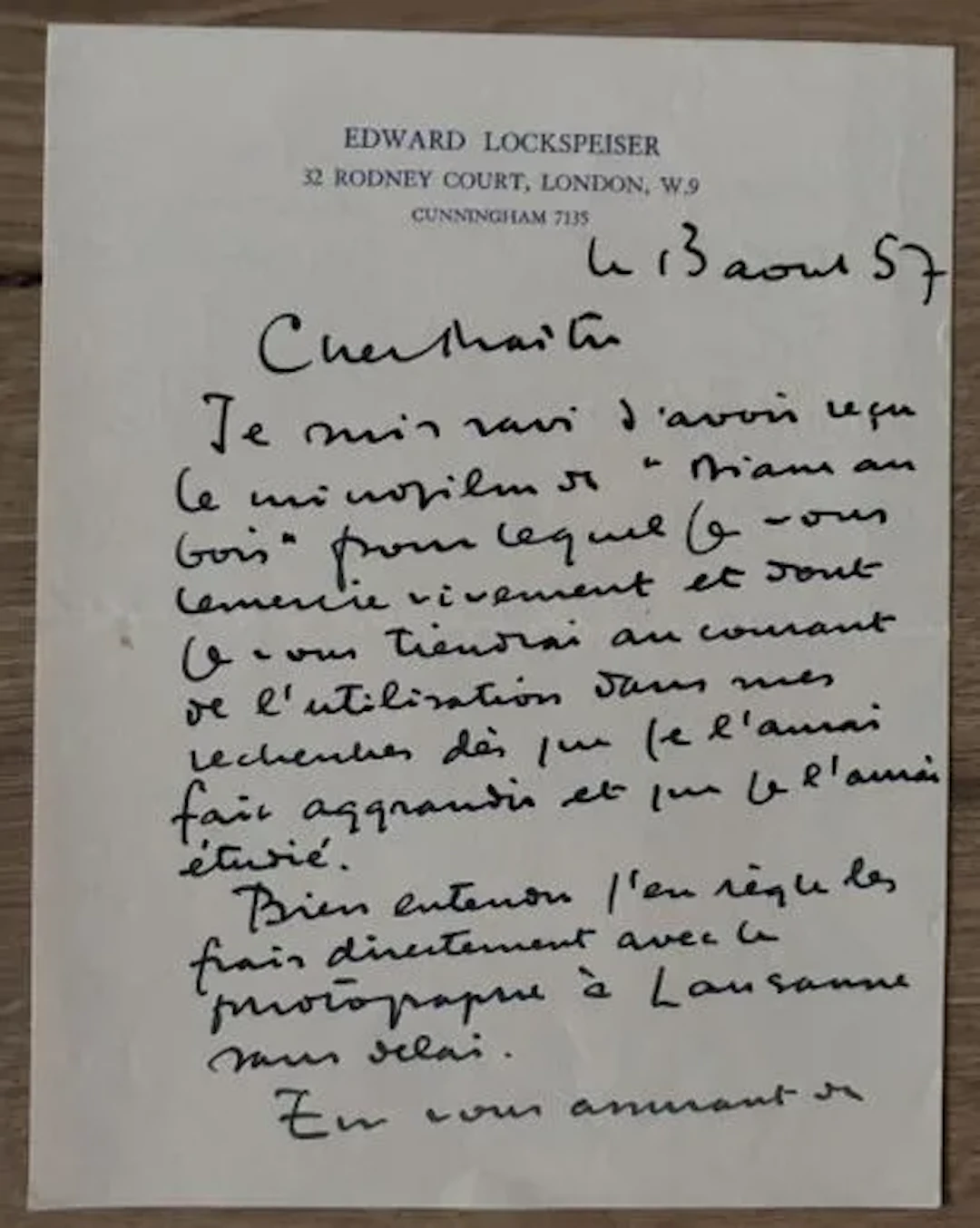 LOCKSPEISER (Edward). 1905-1973. Musicologue, critique music - Lot 262